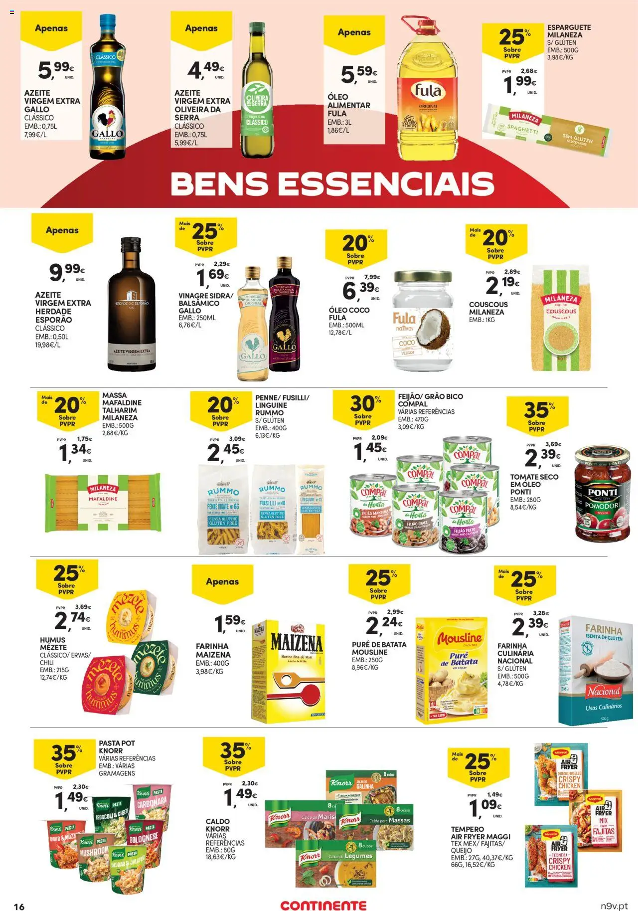 Continente - Açores: Como é bom saborear o verão │ válido de 07.08.2025 | Página: 16 | Produtos: Vinagre, Batata, Azeite, Knorr