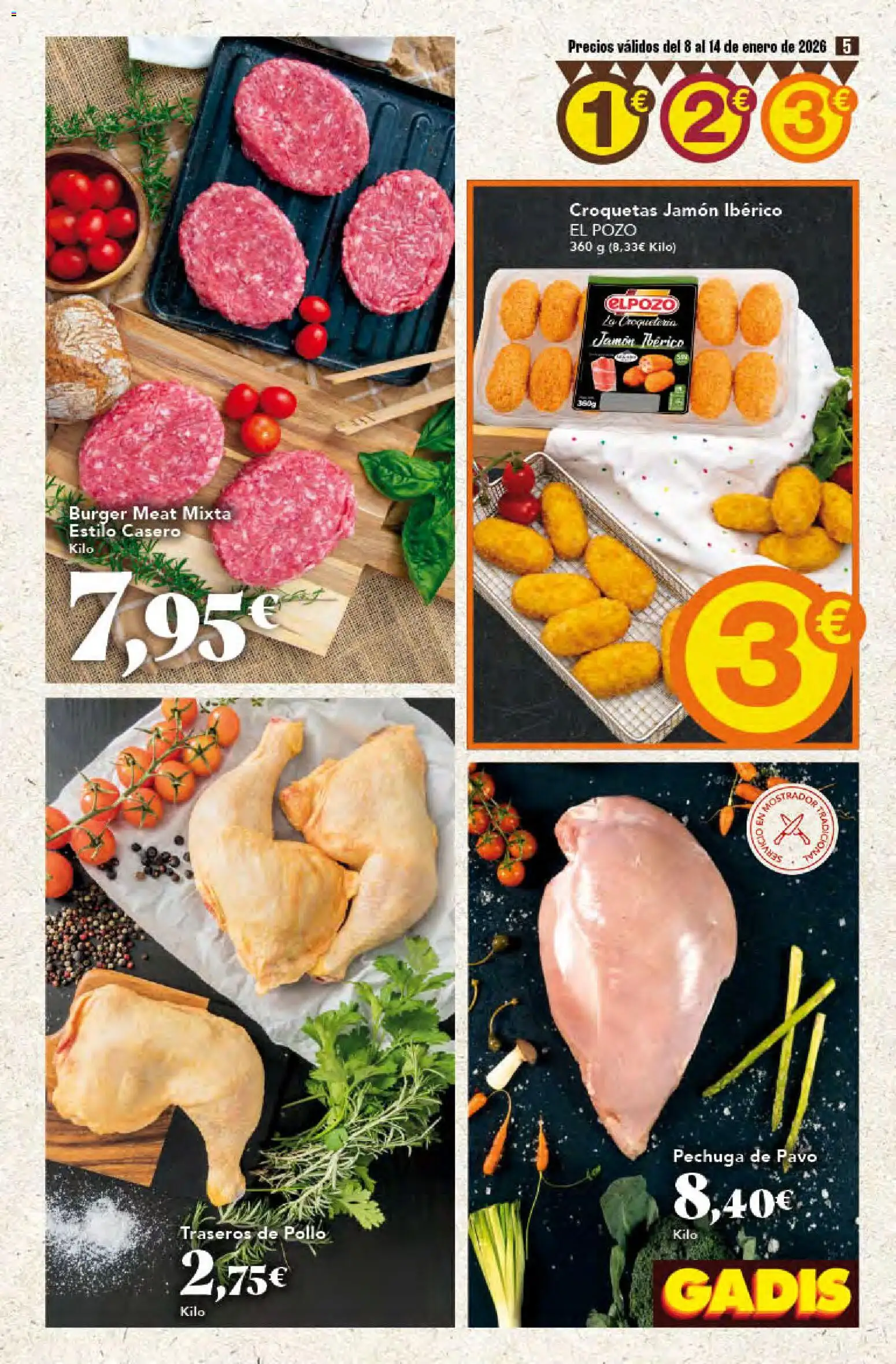 Gadis - folleto │ válido desde el 08.01.2026 | Página: 5 | Productos: Jamón ibérico, Jamón, Croquetas