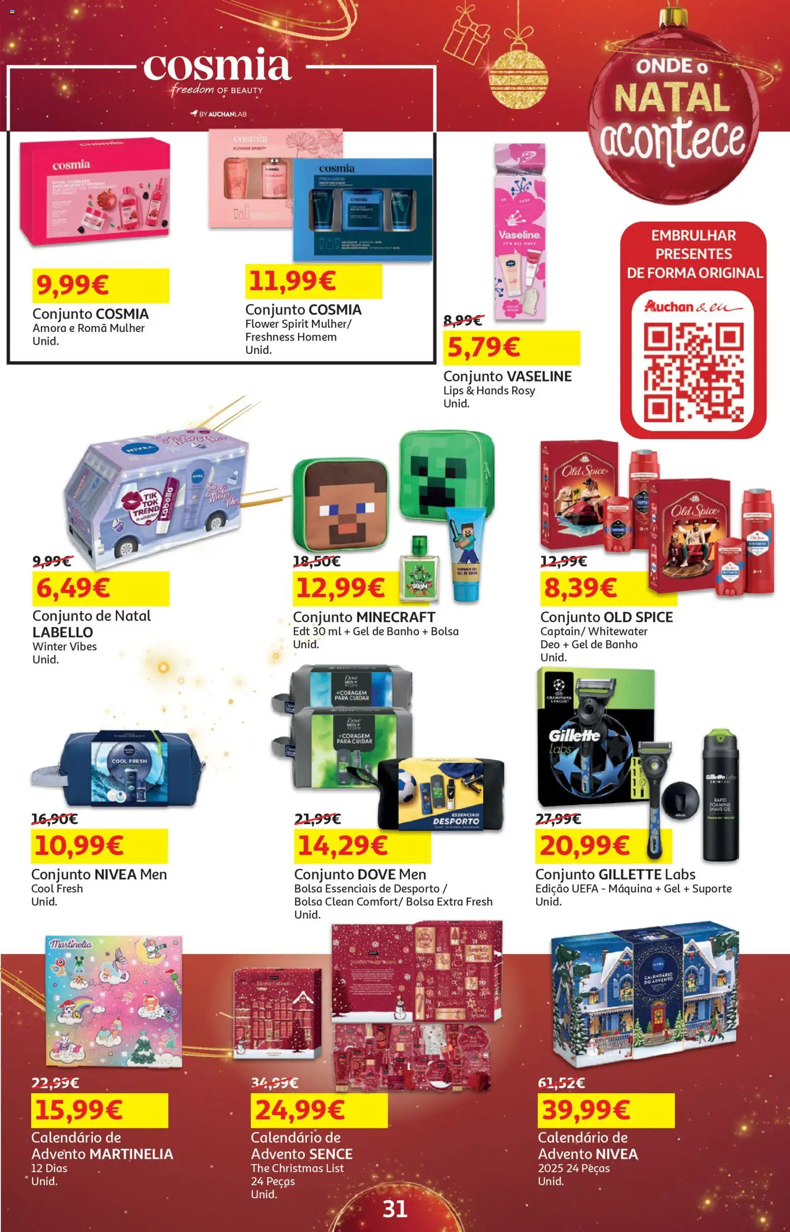 Auchan - Presentes │ válido de 01.11.2025 | Página: 31 | Produtos: Bolsa, Gel de banho, Banho