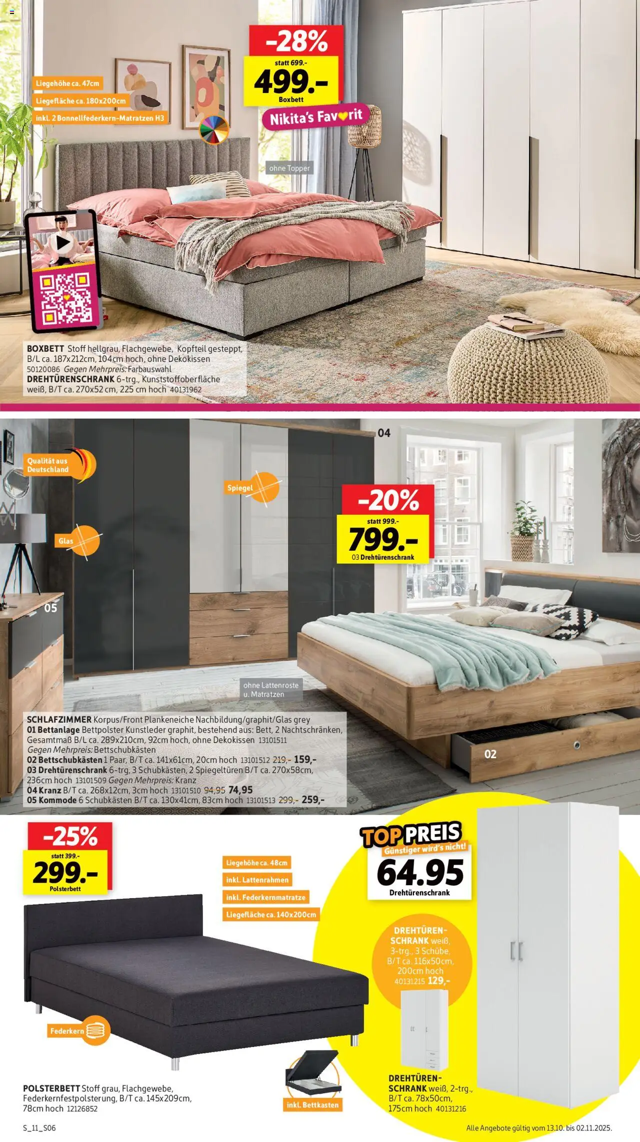 Sconto Prospekt 	 – gültig ab 13.10.2025 | Seite: 6 | Produkte: Top, Polsterbett, Topper, Schrank