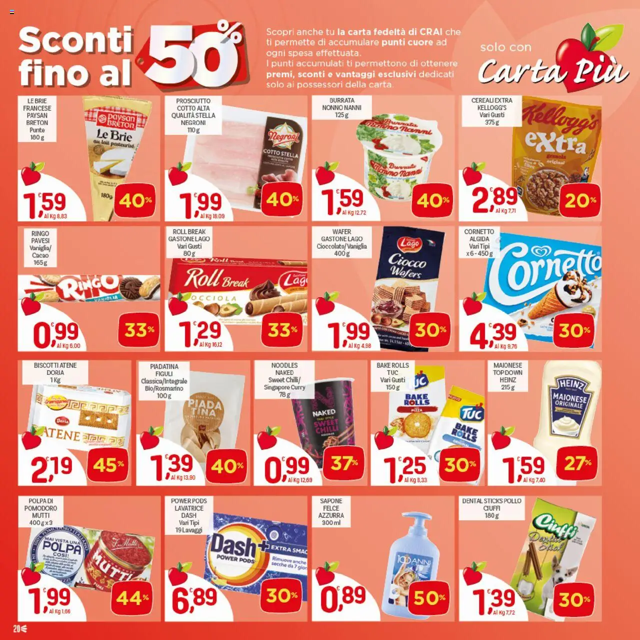 Volantino CRAI del 16.10.2025 | Pagina: 20 | Prodotti: Cereali, Biscotti, Mutti, Cacao