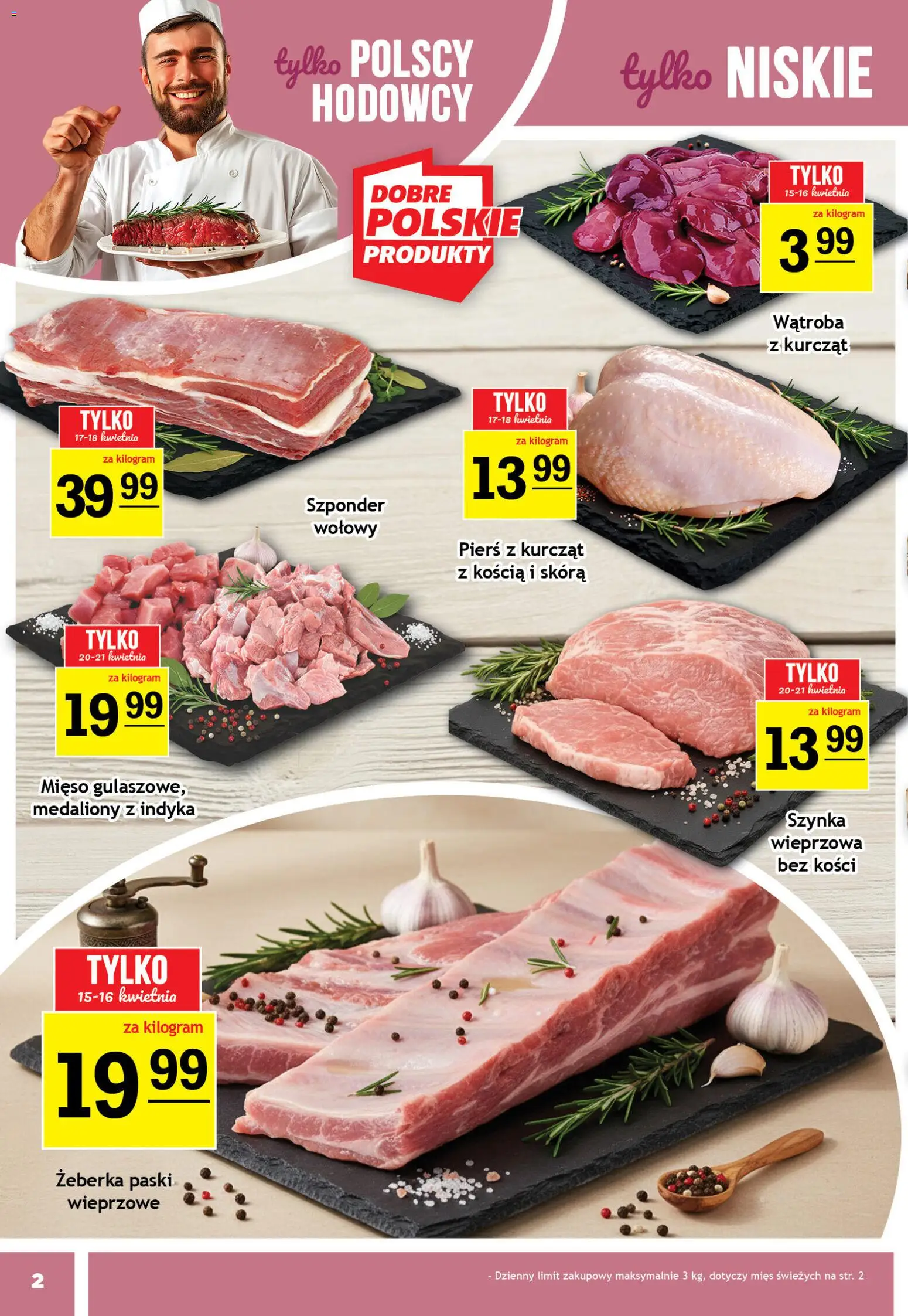 Gram Market gazetka od 15.04.2026 | Strona: 2 | Produkty: Mięso, Szynka wieprzowa, Szynka