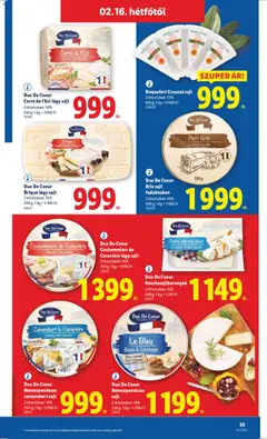 Lidl Akciós újság - amely érvényes a következő dátumtól: 12.02.2026 | Oldal: 55 | Termékek: Sajt, Camembert