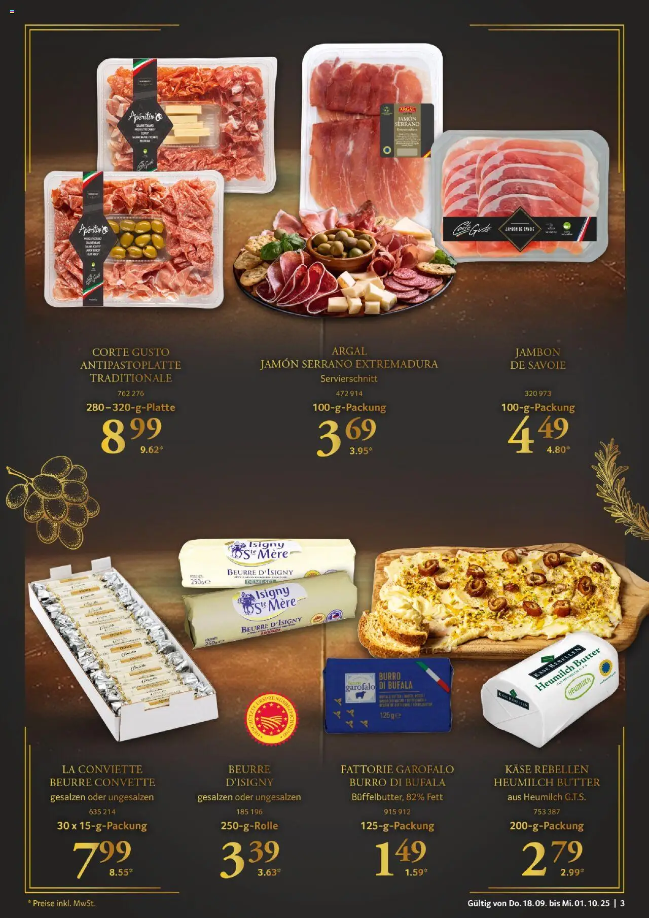 Selgros Für Genießer  – gültig ab 18.09.2025 | Seite: 3 | Produkte: Butter, Käse