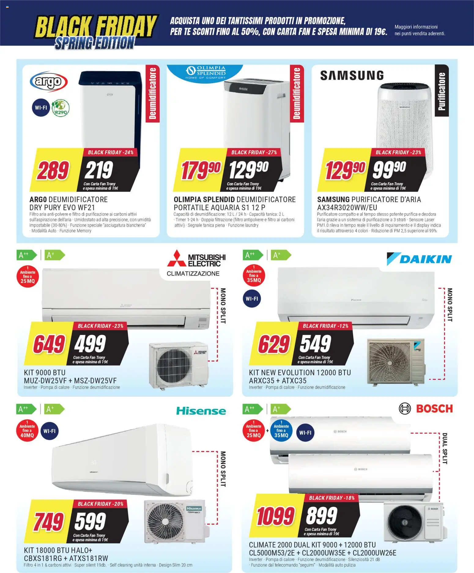 Volantino Trony del 19.03.2026 | Pagina: 33 | Prodotti: Deumidificatore, Tè, Purificatore d'aria, Samsung