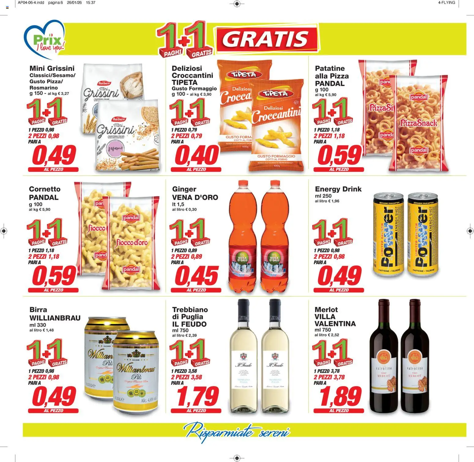 Volantino Prix del 03.02.2026 | Pagina: 6 | Prodotti: Pane, Birra, Patatine, Formaggio