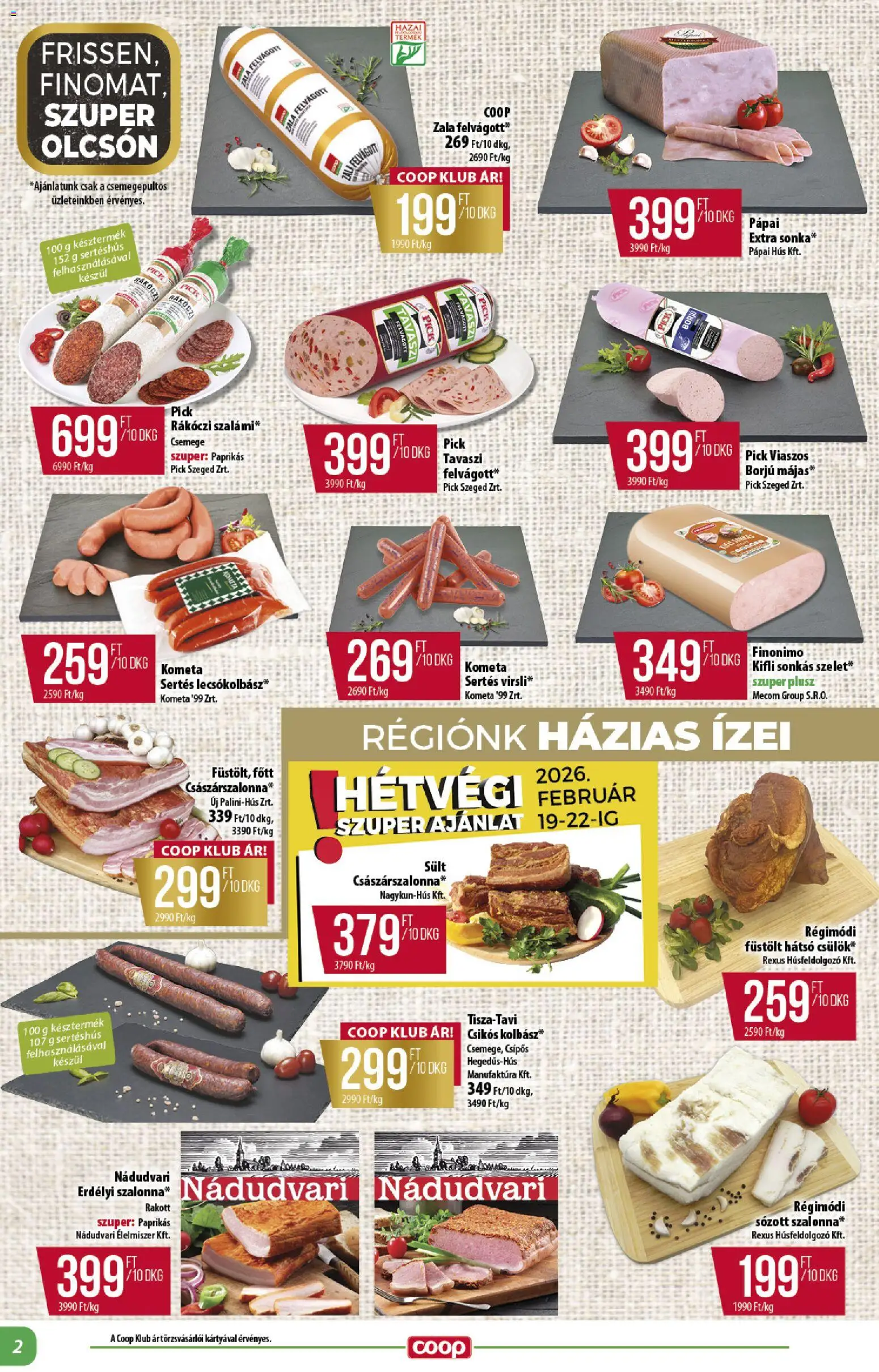 COOP akciós ujság - amely érvényes a következő dátumtól: 19.02.2026 | Oldal: 2