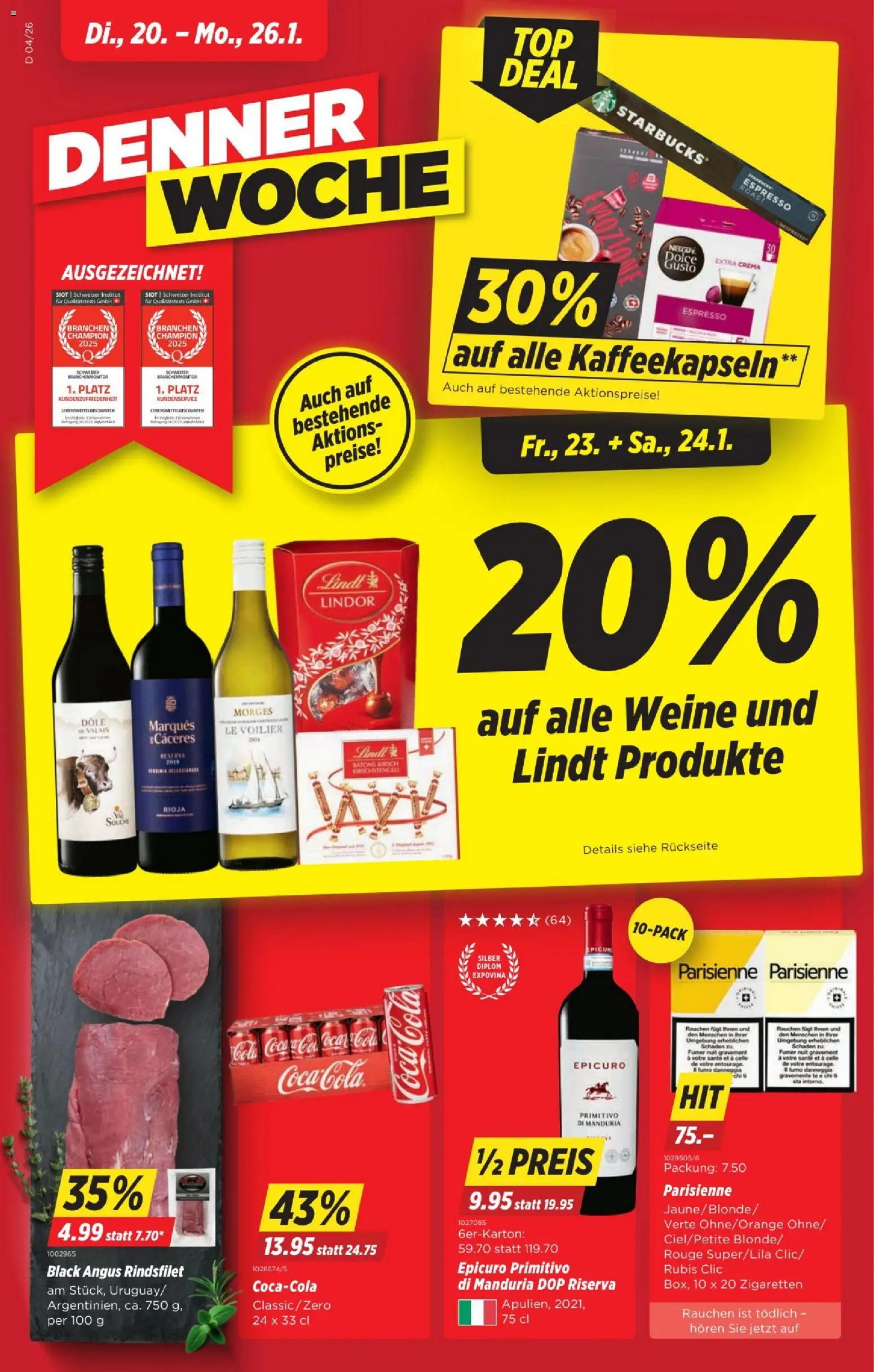 Denner Aktionen – gültig ab 20.01.2026 | Seite: 1 | Produkte: Coca Cola, Rouge