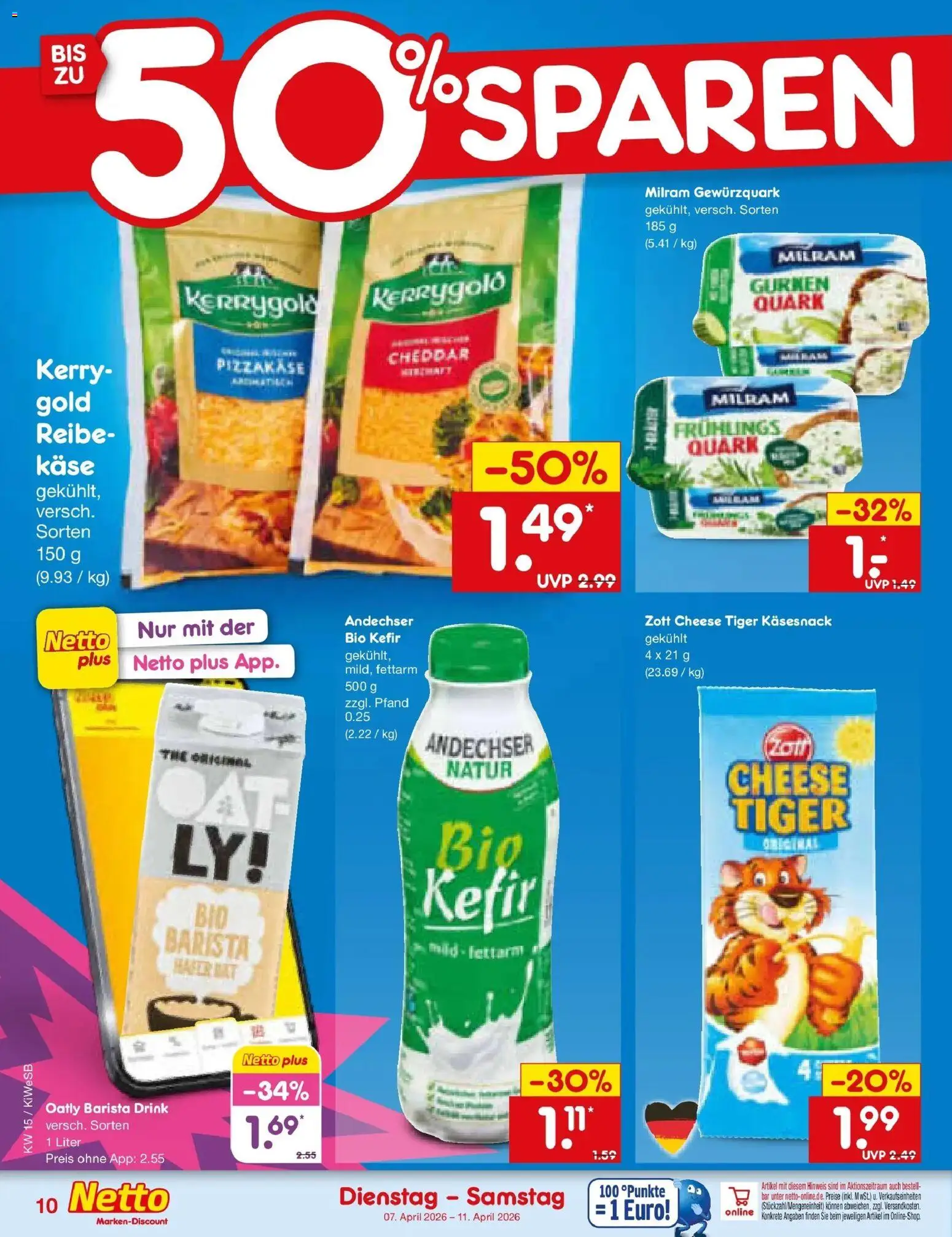 Netto Marken-Discount Prospekt Bad Friedrichshall	 – gültig ab 05.04.2026 | Seite: 12 | Produkte: Kefir, Käse, Milram, Oatly