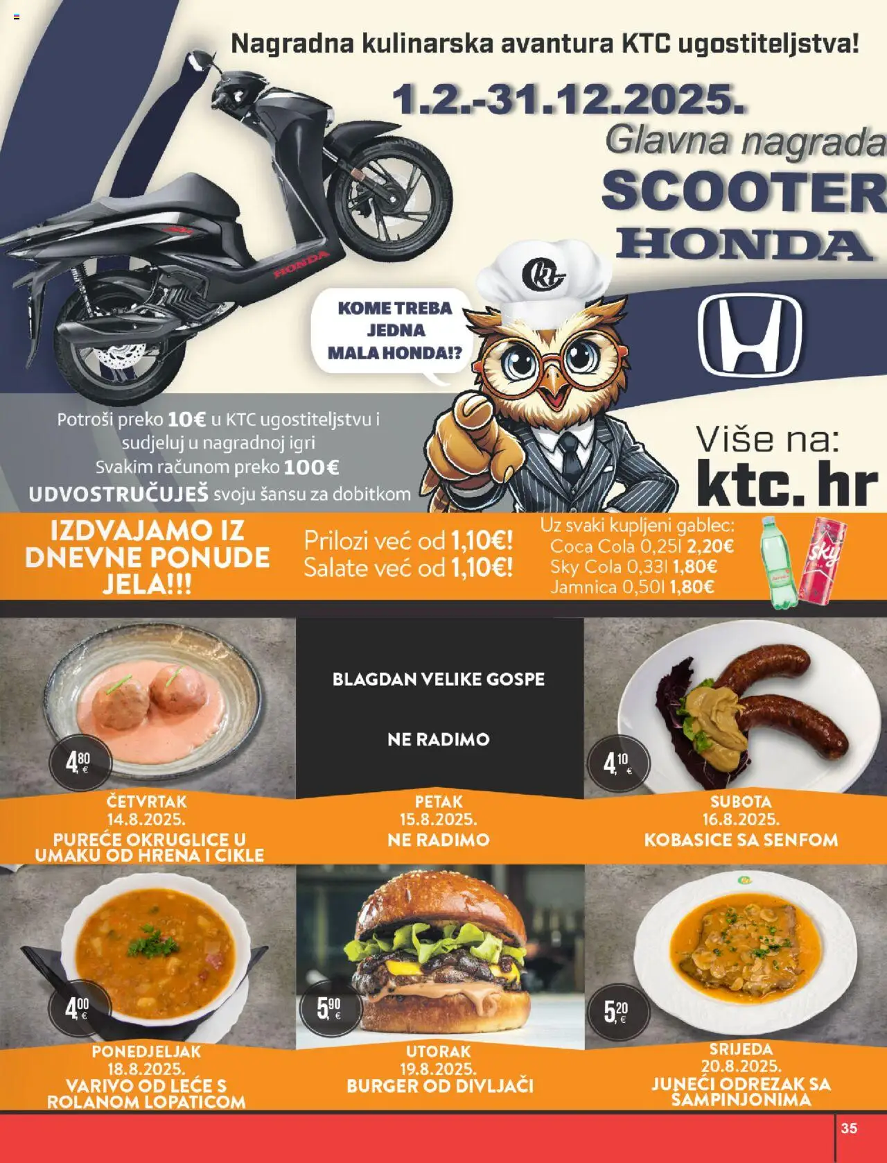 KTC katalog | vrijedi od 14.08.2025 | Stranica: 35 | Proizvodi: Sky Cola, Coca cola, Okruglice, Jamnica