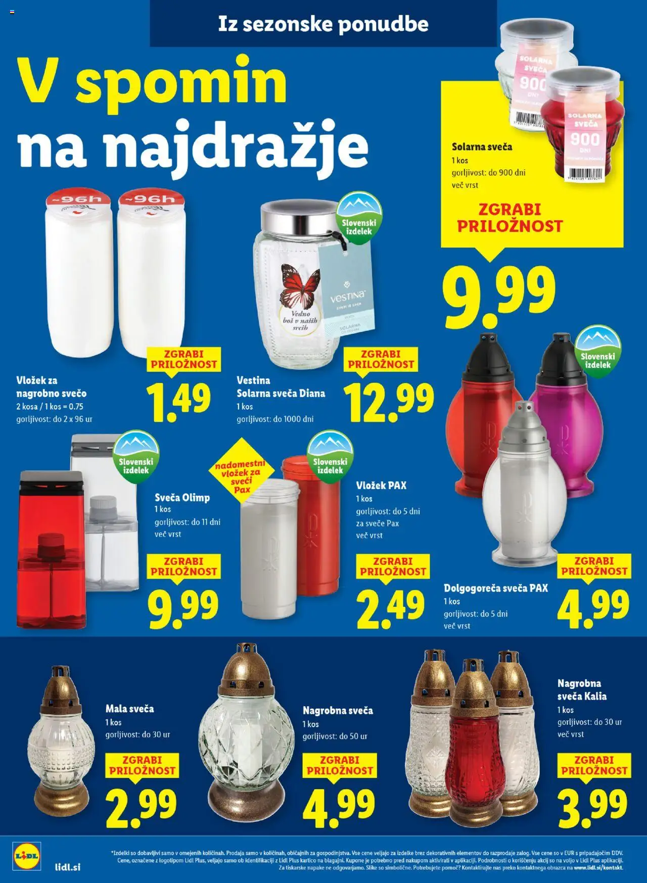 Novi Lidl katalog ponudbe – veljaven od 23.10.2025 | Stran: 28 | Izdelki: Sveča, Kos, Svece
