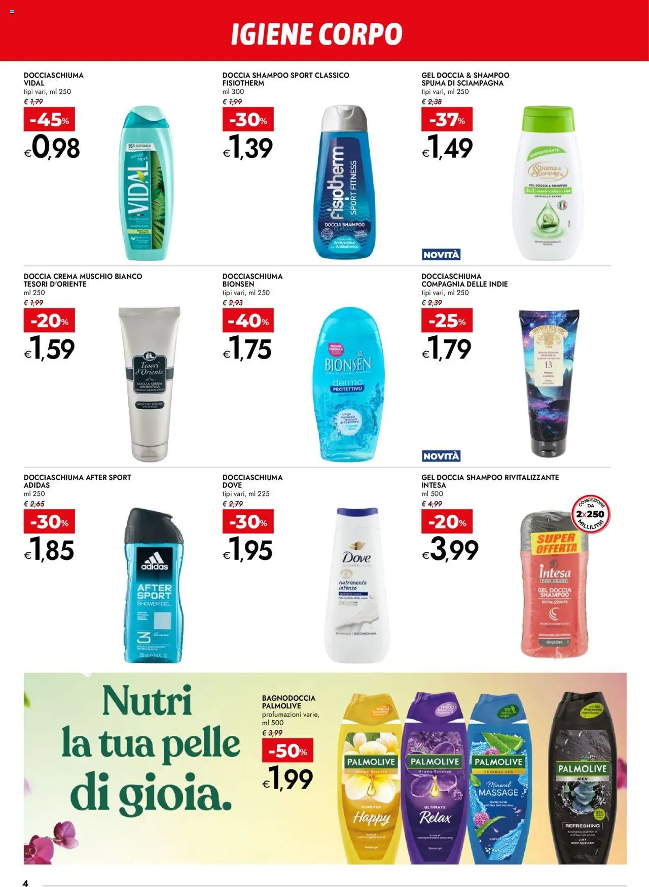 Volantino bennet del 18.09.2025 | Pagina: 4 | Prodotti: Shampoo, Crema, Doccia