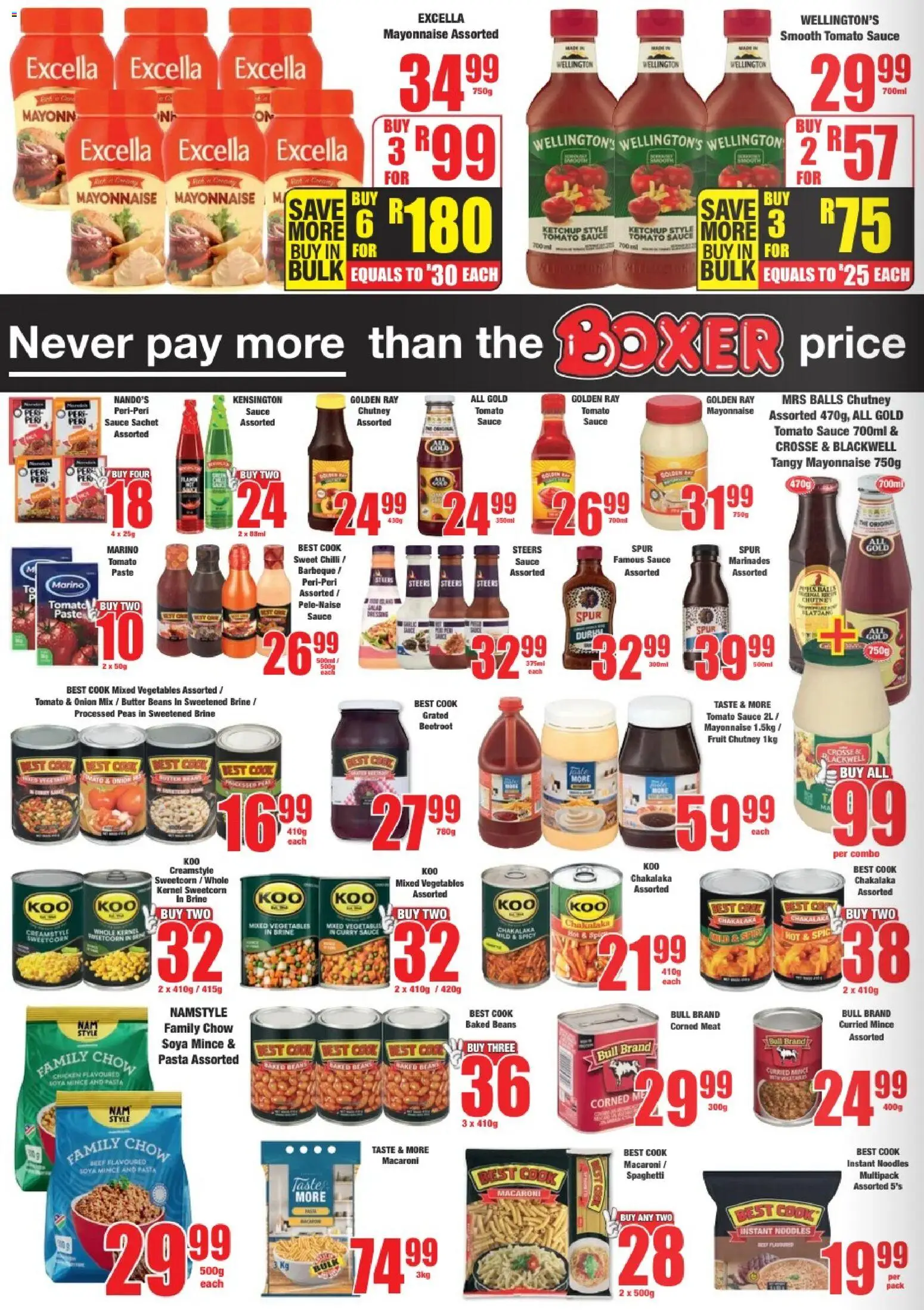 New Boxer catalogue – valid from 24.11.2025 | Page: 6 | Products: Corned meat, Pasta, Vegetables, Sauce