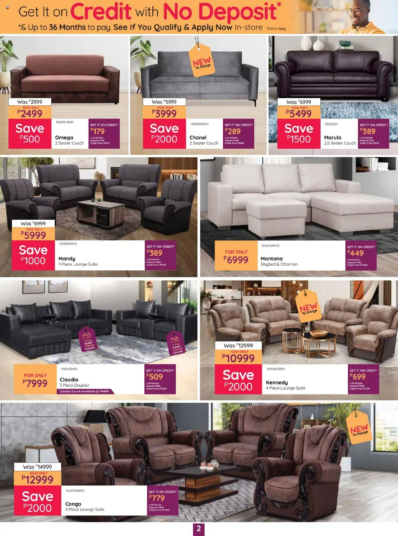 New Bradlows catalogue – valid from 16.10.2025 | Page: 2 | Products: Seater, Couch, Lounge suite, Ottoman