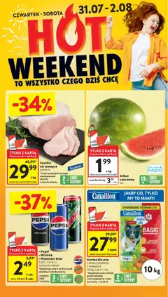 Intermarche Gazetka od 31.07.2025 | Strona: 2 | Produkty: Arbuz, Radio, Pepsi, Wołowina