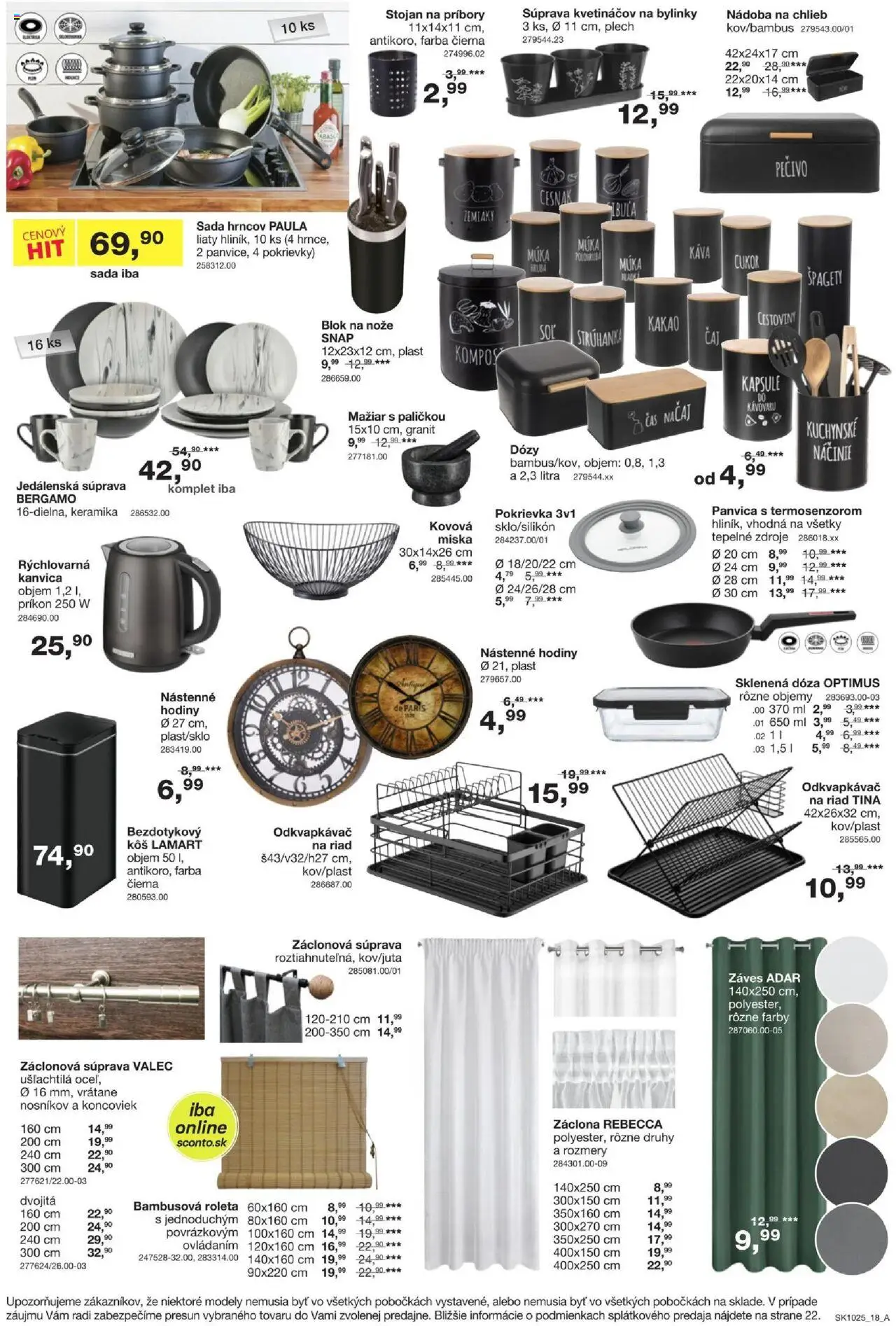 Sconto nábytok leták │ platný od 06.08.2025 | Strana: 18 | Produkty: Granit, Nástenne hodiny, Hodiny, Kanvica