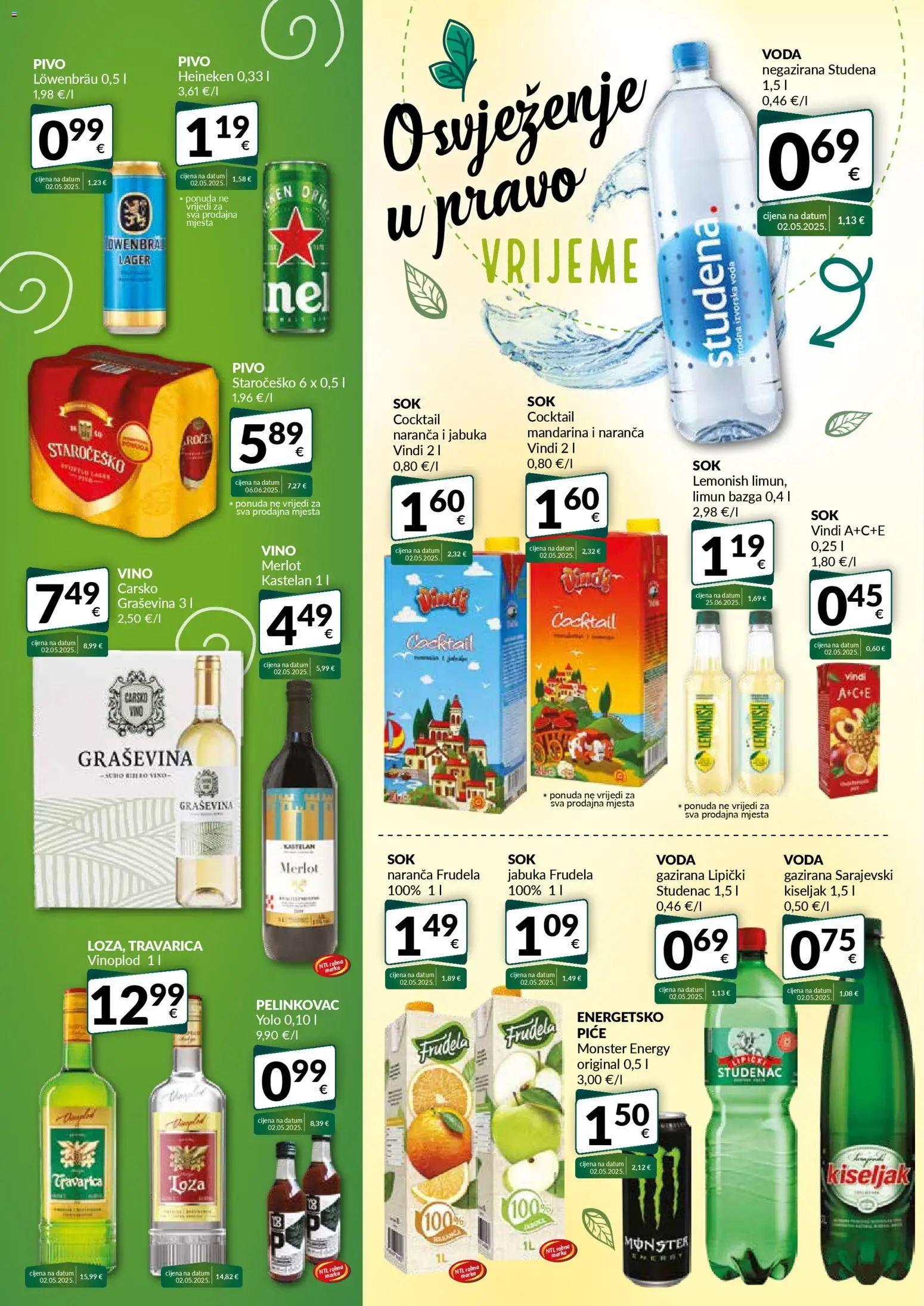 Bakmaz katalog | vrijedi od 07.01.2026 | Stranica: 6 | Proizvodi: Monster Energy, Heineken, Limun, Jabuka