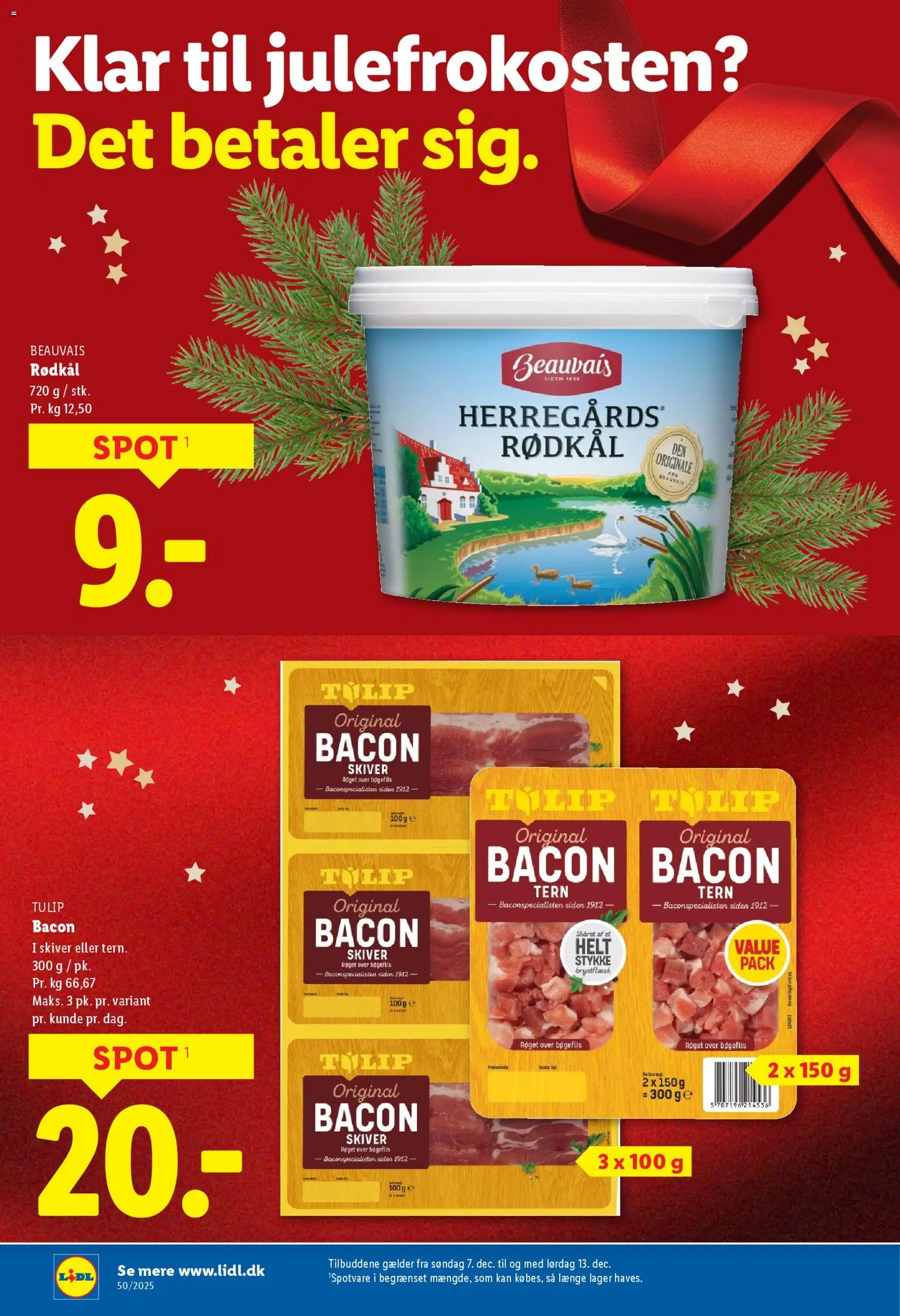 Lidl tilbudsavis – gyldig fra 07.12.2025 | Side: 5 | Produkter: Rødkål, Bacon, Søm