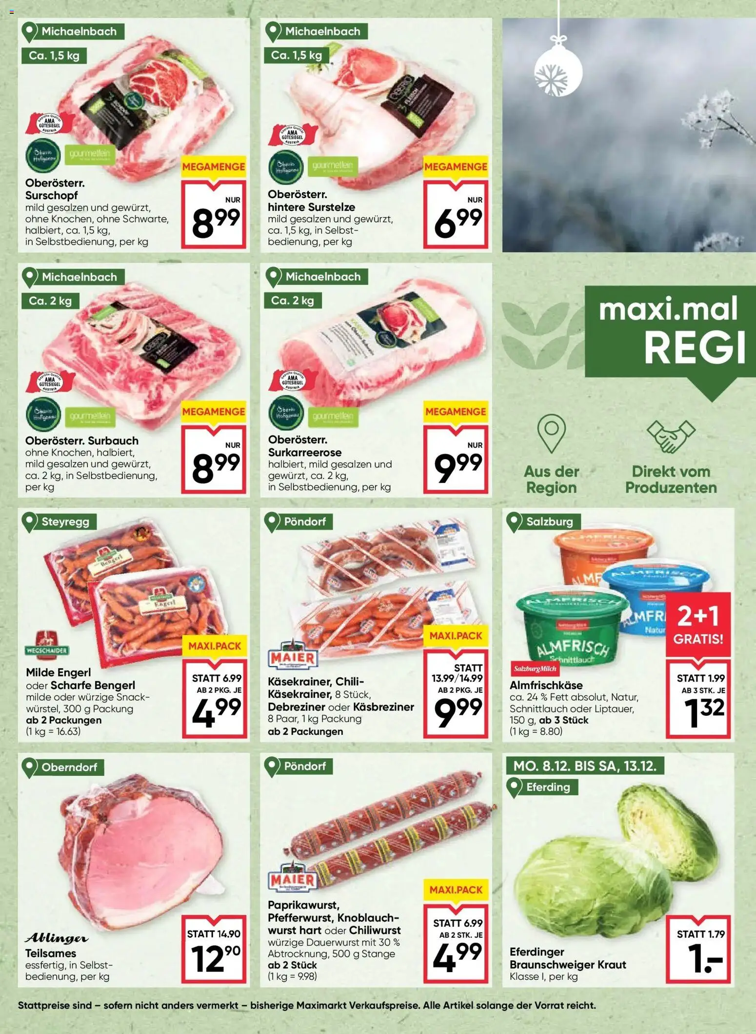 Maximarkt Haid, Linz gültig ab 11.12.2025 | Seite: 4 | Produkte: Wurst, Knoblauch, Chili, Kraut