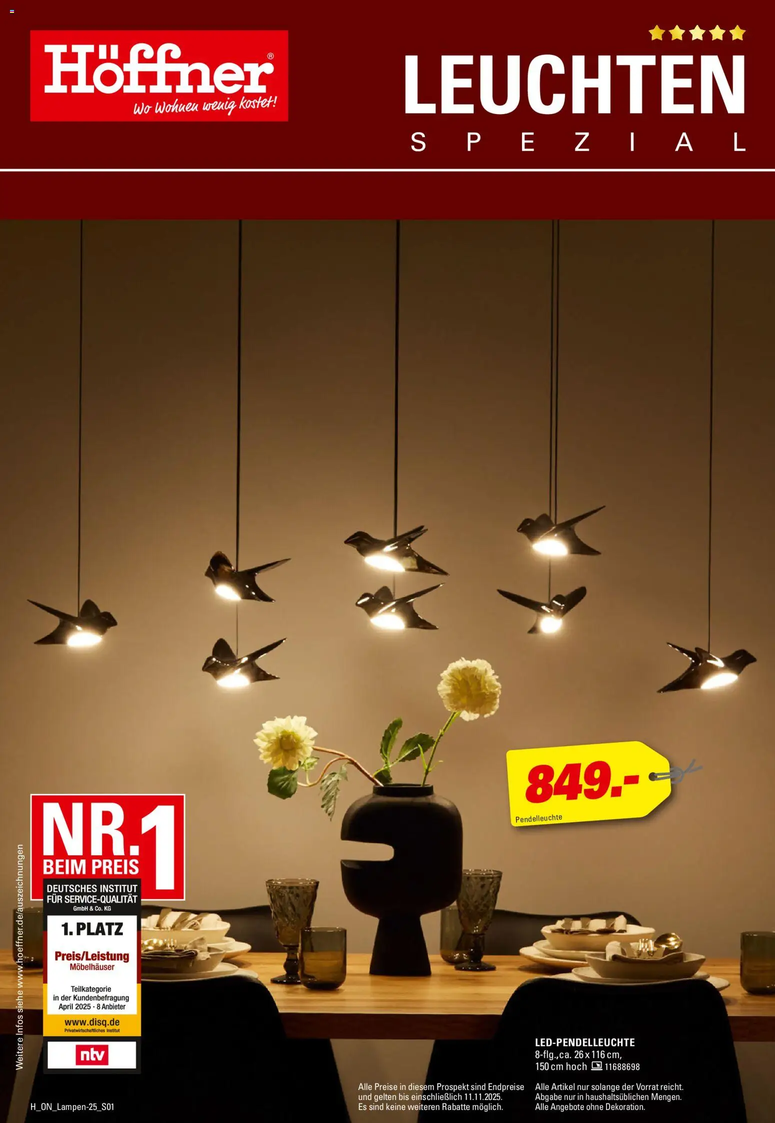 Höffner Leuchten Spezial – gültig ab 29.10.2025 | Seite: 1