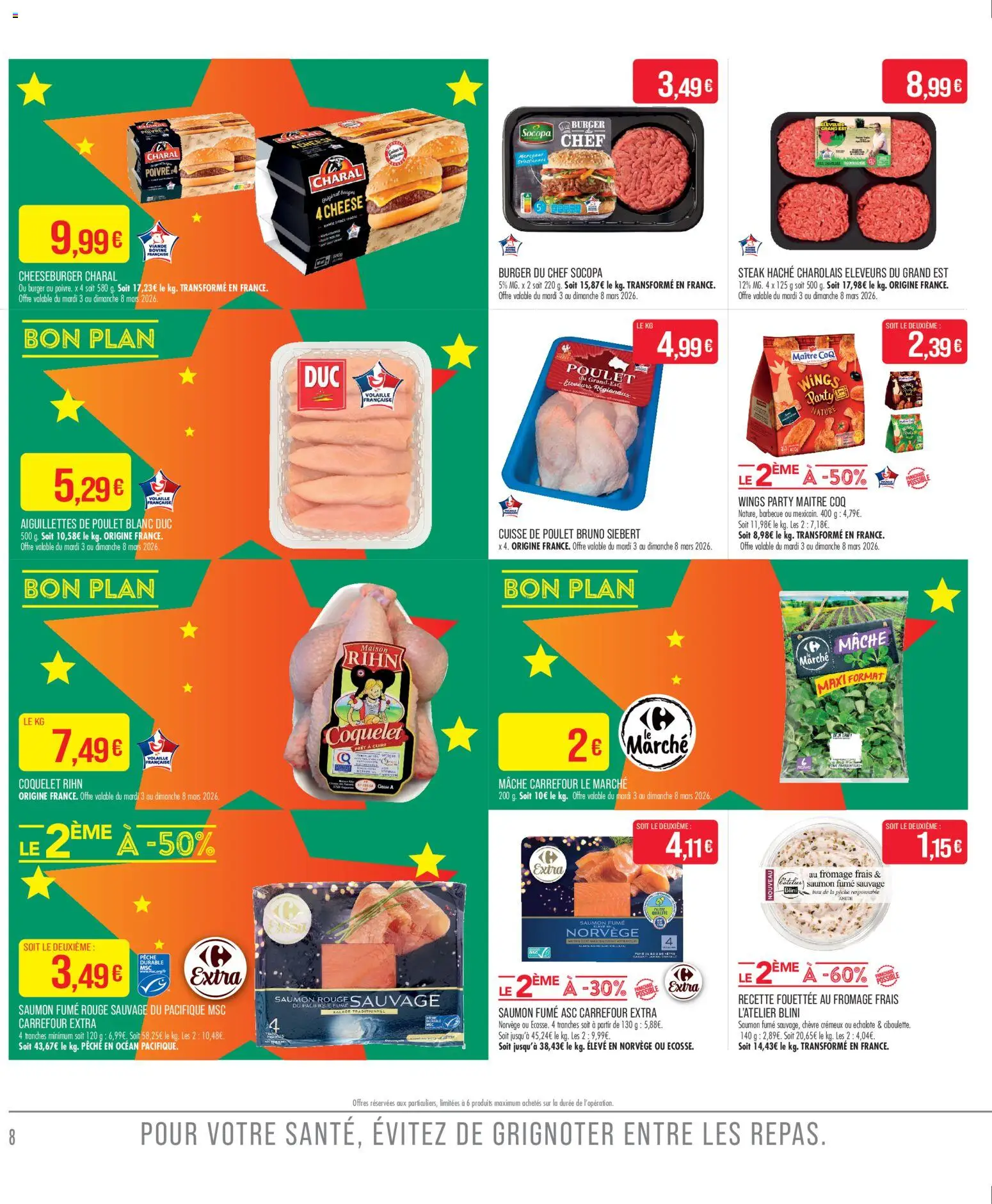 {H1} | Page: 10 | Produits: Échalote, Saumon fumé, Coquelet, Saumon