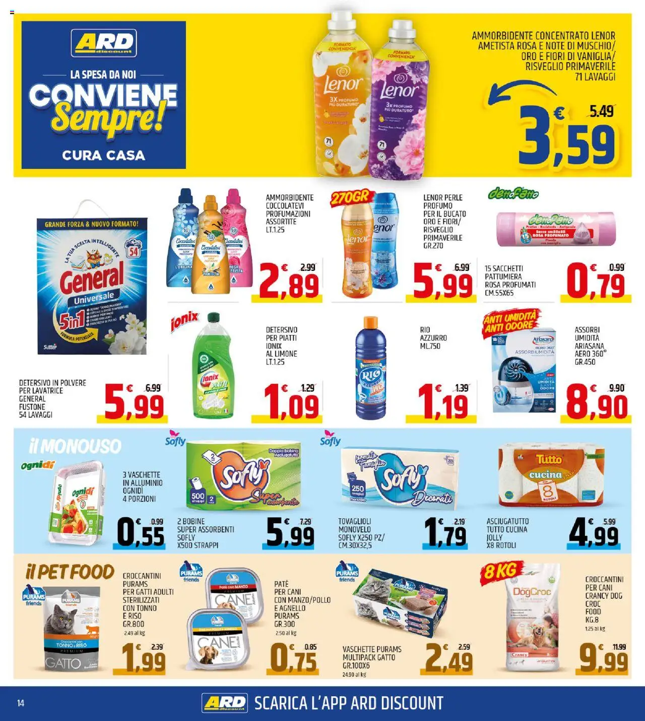 Volantino ARD Discount del 13.10.2025 | Pagina: 14 | Prodotti: Paté, Limone, Lavatrice, Vaschette