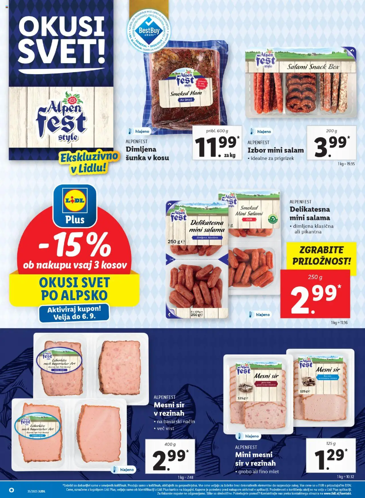 Lidl katalog │ velja od 28.08.2025 | Stran: 50 | Izdelki: Sir, Salama, Sunka