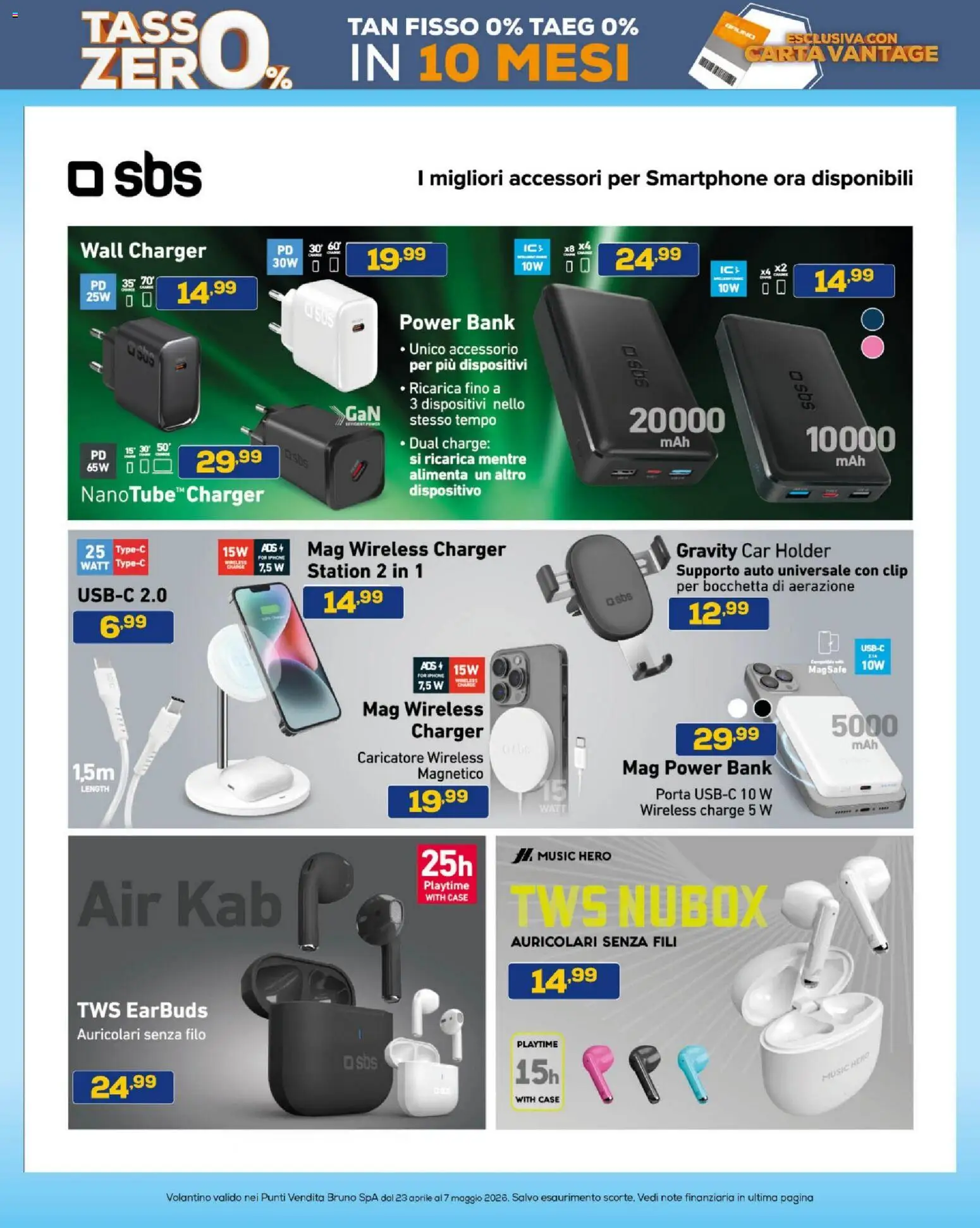 Volantino BRUNO del 23.04.2026 | Pagina: 37 | Prodotti: Auricolari, Iphone, Power bank, Smartphone