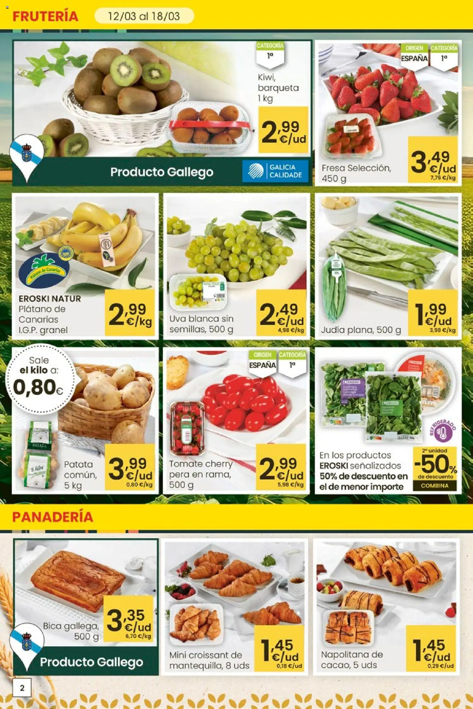 Eroski - Oferta │ válido desde el 12.03.2026 | Página: 2 | Productos: Croissant, Panadería