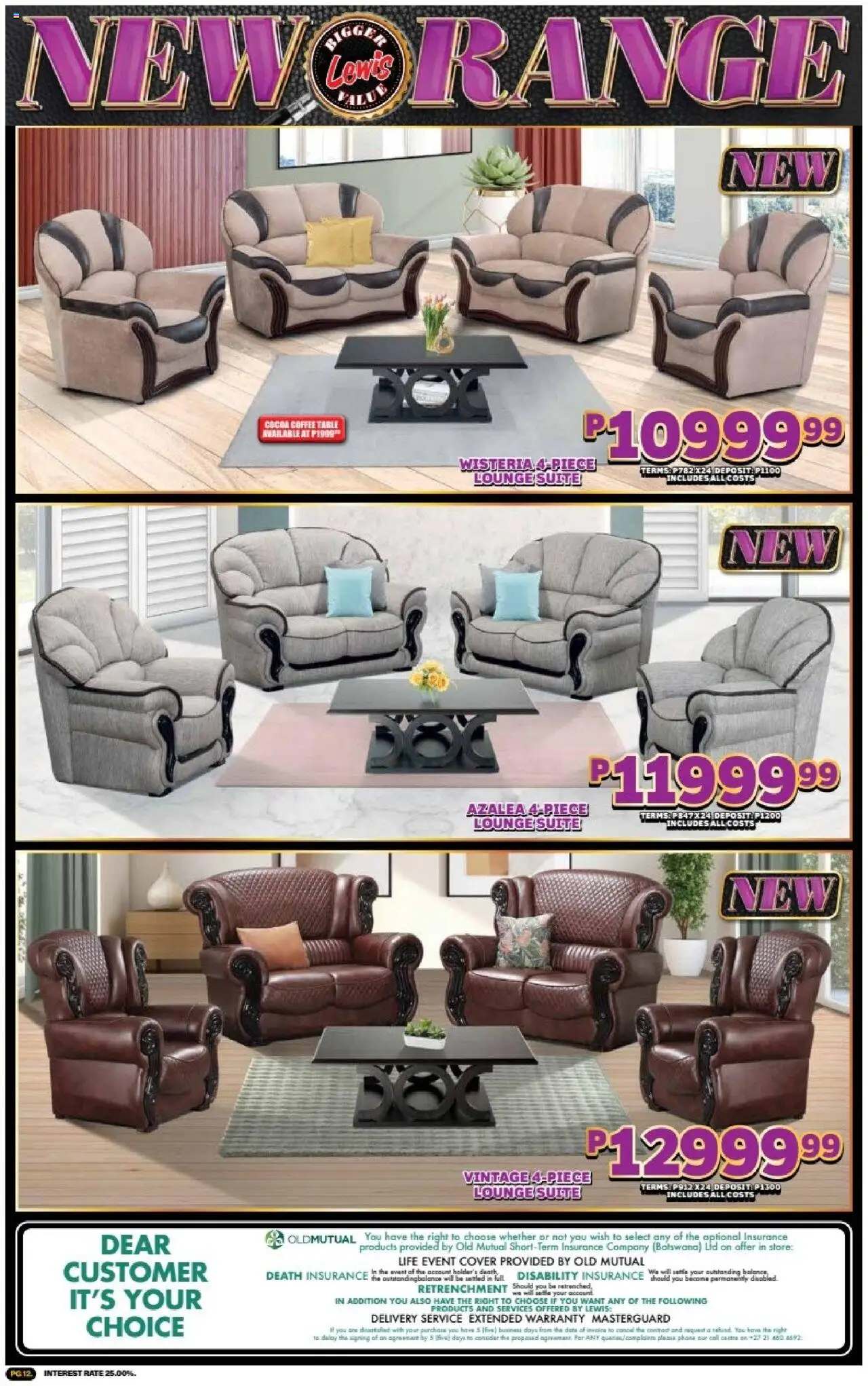 New Lewis Stores catalogue – valid from 01.10.2025 | Page: 12 | Products: Coffee table, Table, Lounge suite, Coffee