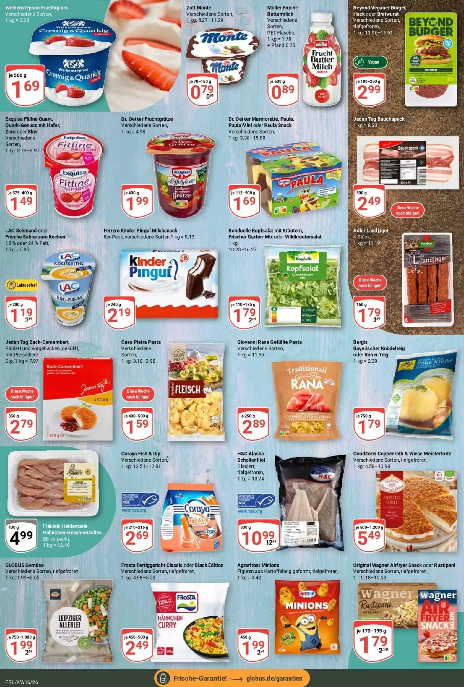Globus Prospekt Freilassing	 – gültig ab 12.04.2026 | Seite: 8 | Produkte: Milch, Butter, Frosta, Pasta
