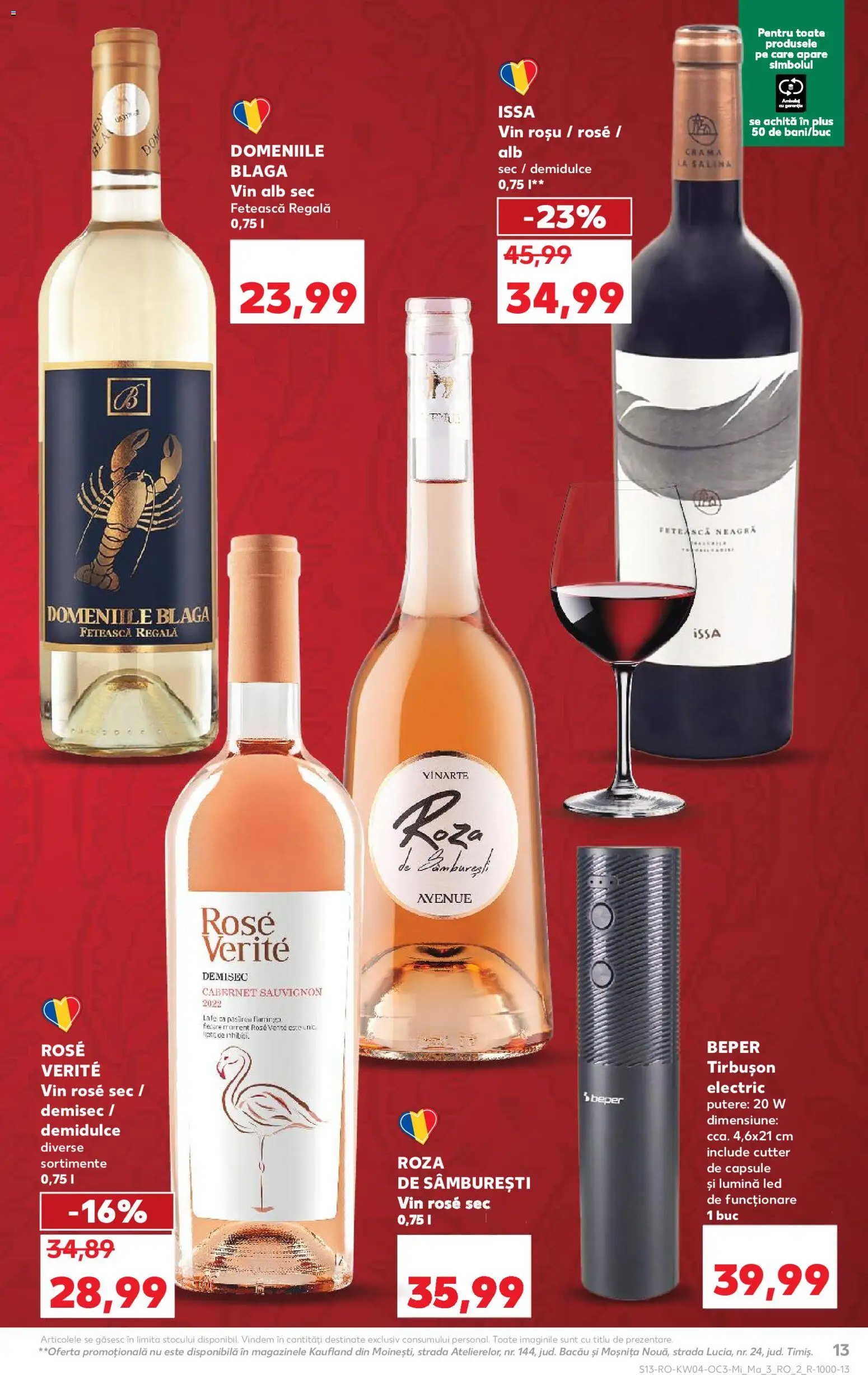 Noul catalog Kaufland – valabil de la 21.01.2026 | Pagină: 13 | Produse: Tavuk suyu, Cutter, Babak, Vin