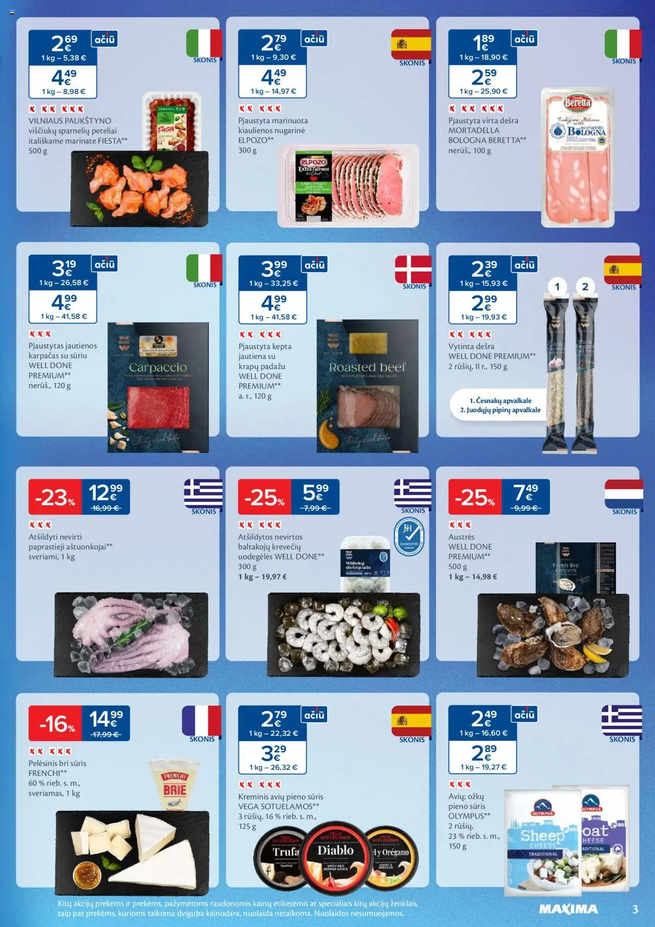 MAXIMA leidinys│galioja nuo 12.08.2025 | Puslapis: 3 | Prekių: Kiaulienos, Jautienos, Dešra, Jautiena