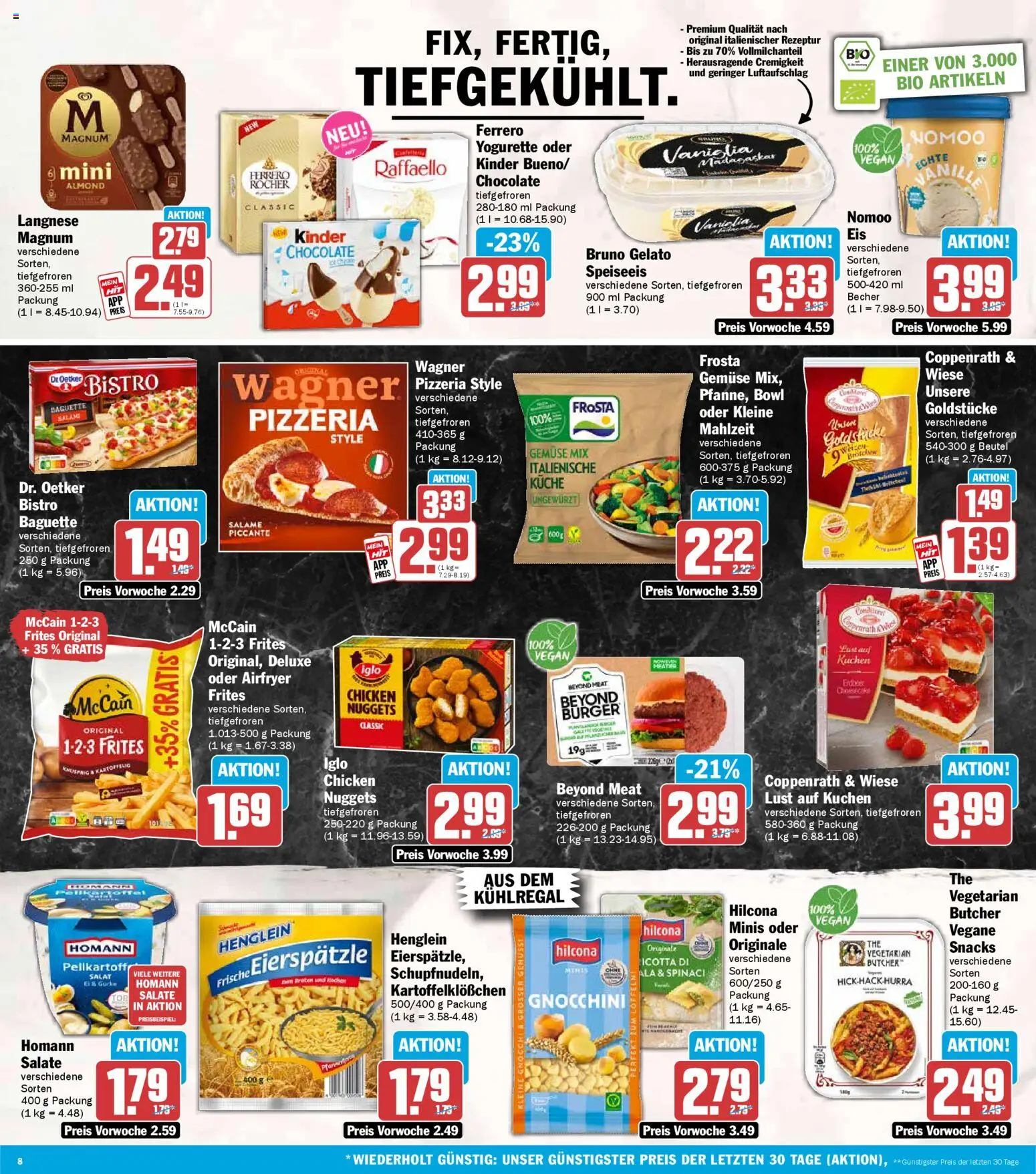 HIT Prospekt 	 – gültig ab 09.03.2026 | Seite: 8 | Produkte: Baguette, Frosta, Salami, Salat