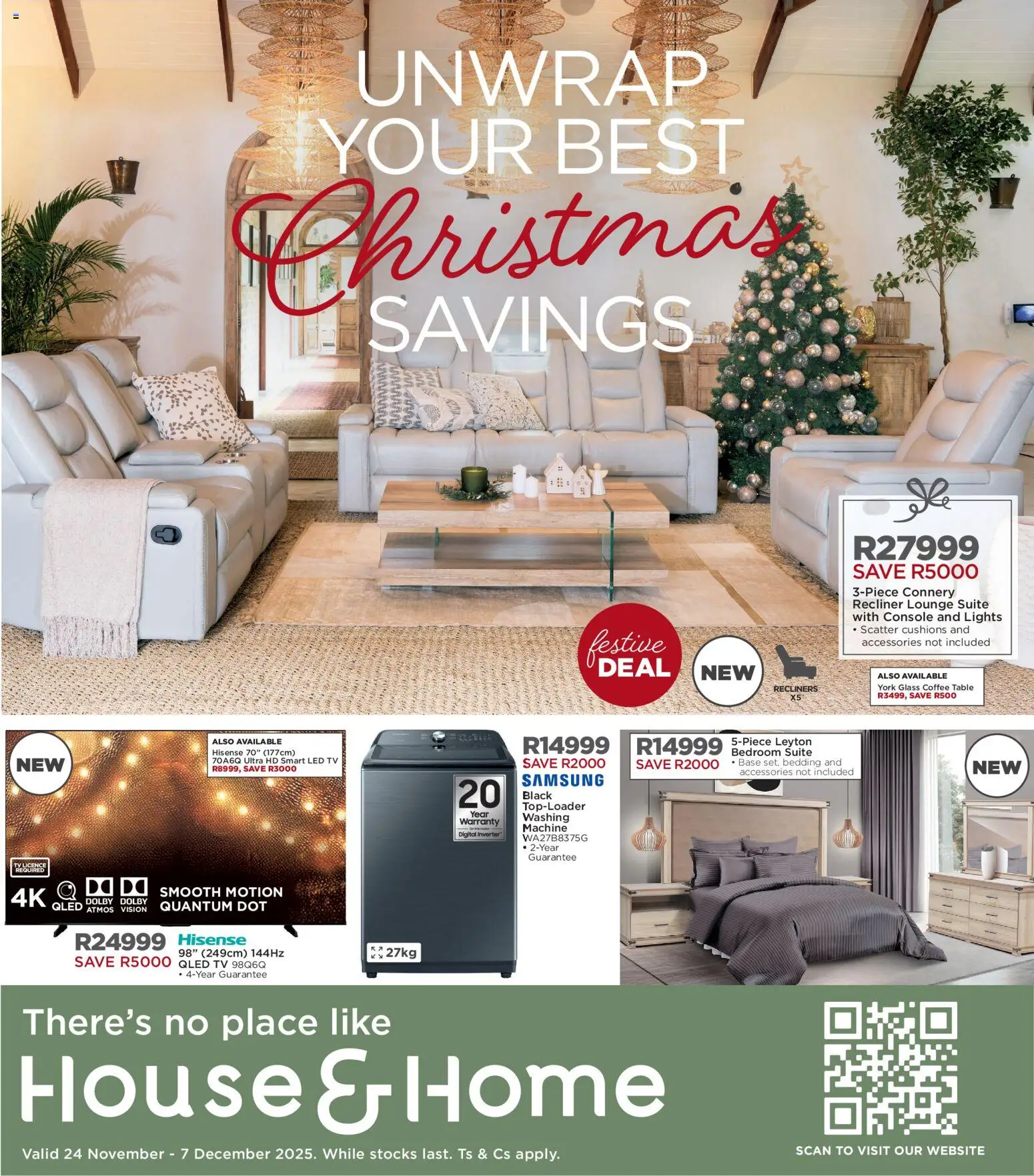 New House and Home catalogue – valid from 24.11.2025 | Page: 1 | Products: Washing machine, TV, Coffee table, Coffee