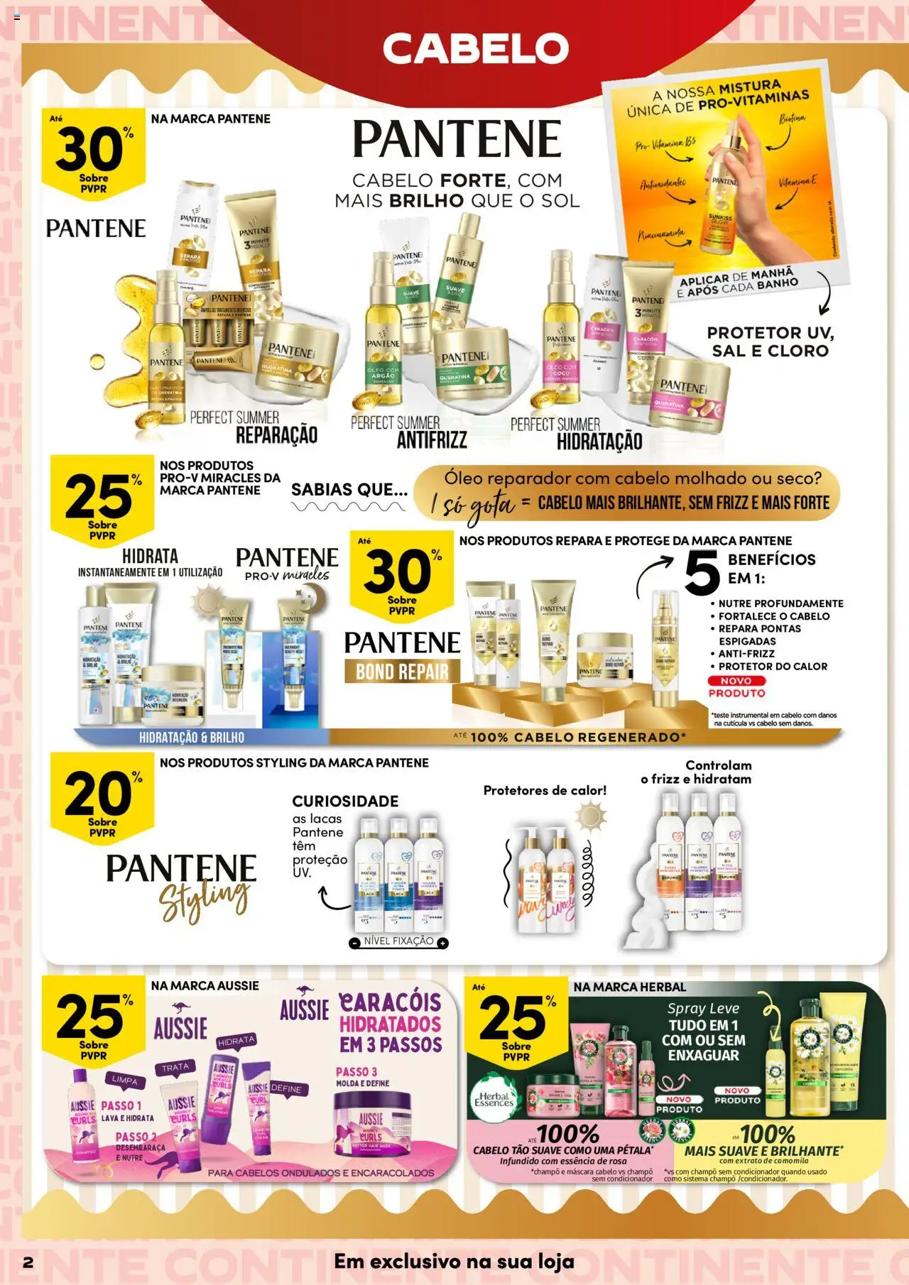 Continente Beleza │ válido de 19.08.2025 | Página: 2 | Produtos: Condicionador, Sal, Banho, Óleo