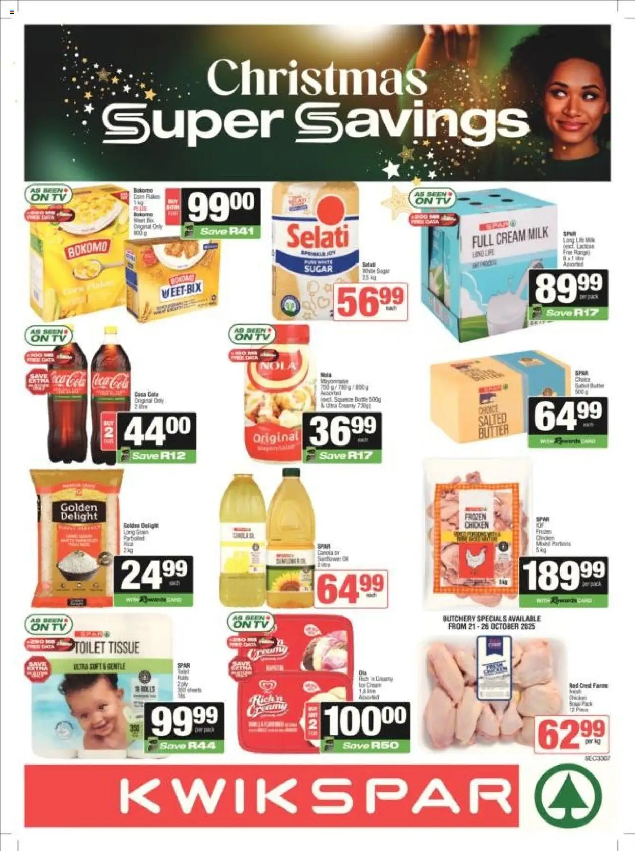 New KWIKSPAR catalogue – valid from 21.10.2025 | Page: 3 | Products: Toilet, Milk, Butter, Chicken
