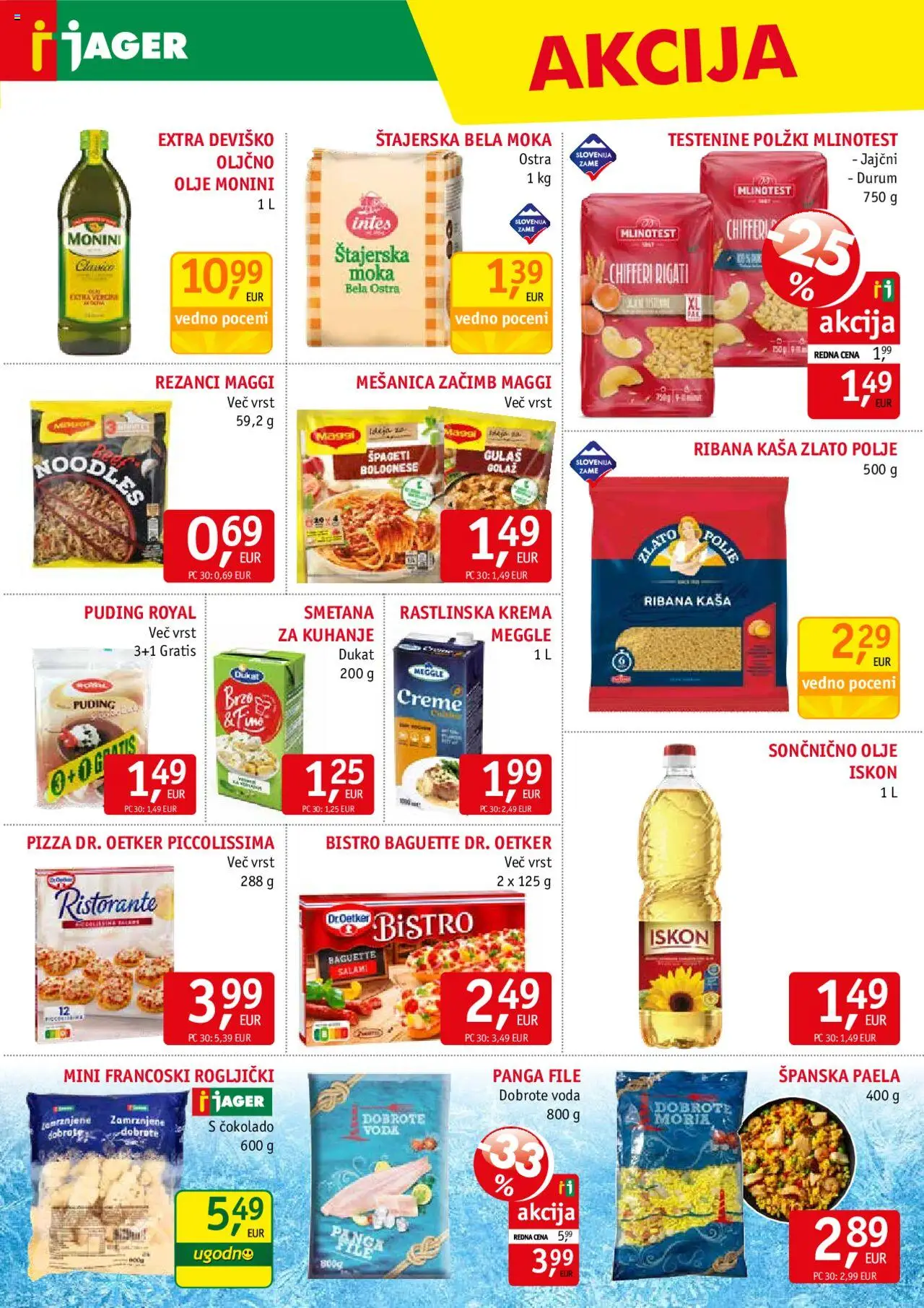 Novi Jager katalog ponudbe – veljaven od 15.10.2025 | Stran: 7 | Izdelki: Rezanci, Rogljički, Testenine, Voda