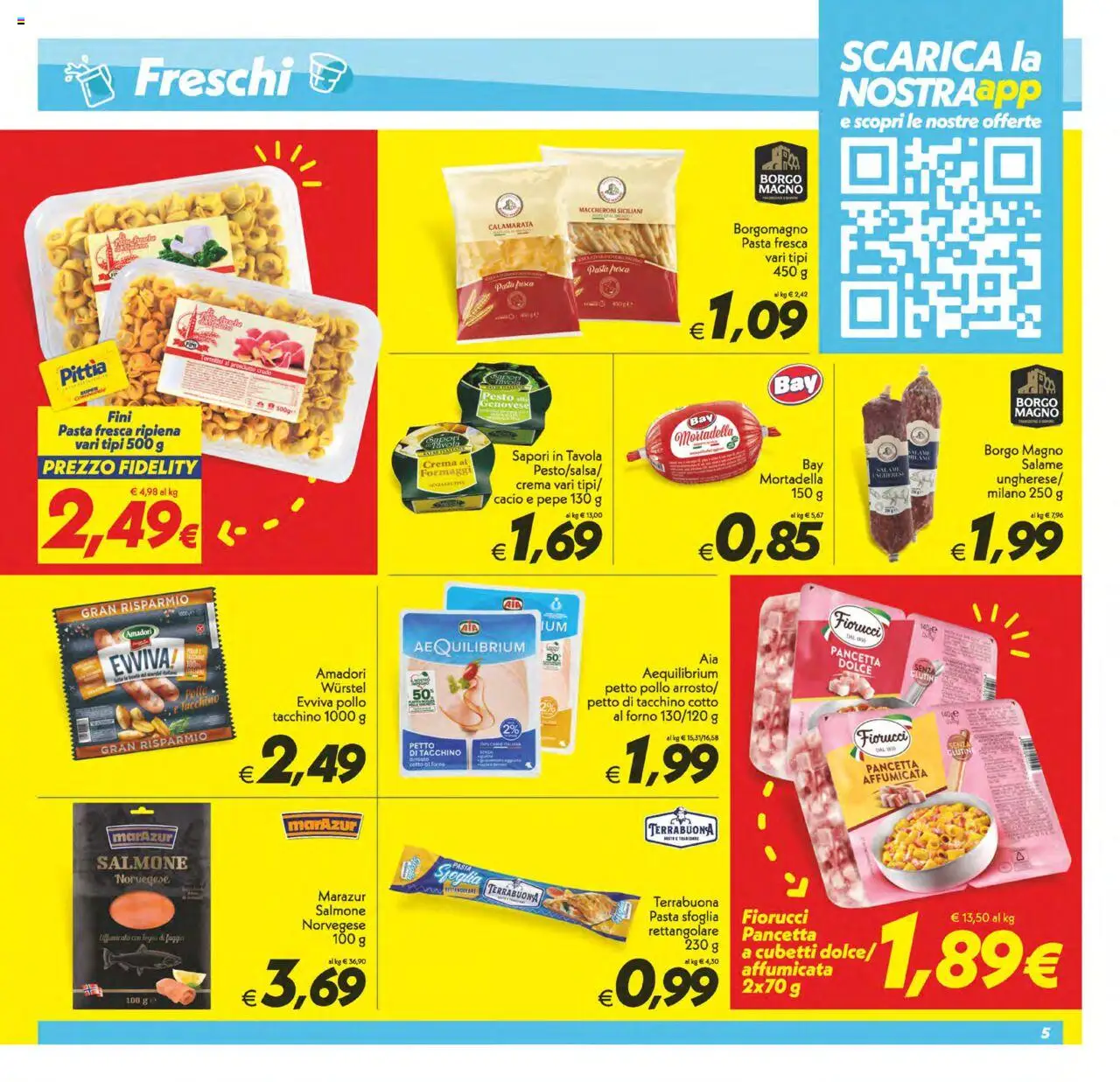 Volantino SuperConveniente del 03.10.2025 | Pagina: 5 | Prodotti: Crema, Pancetta, Tacchino, Wurstel
