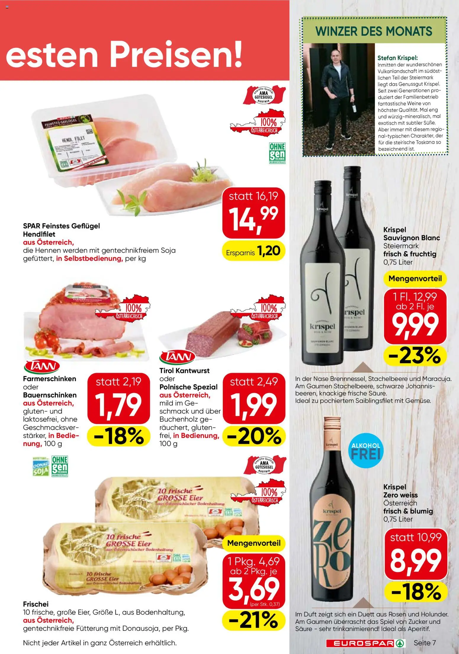 Eurospar Flugblatt - Niederösterreich gültig ab 15.01.2026 | Seite: 7 | Produkte: Zucker, Spiel, Duft, Eier