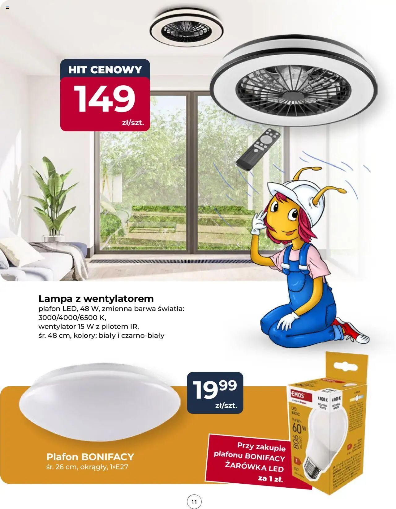 Mrówka Gazetka od 10.07.2025 | Strona: 11 | Produkty: Wentylator, Lampa