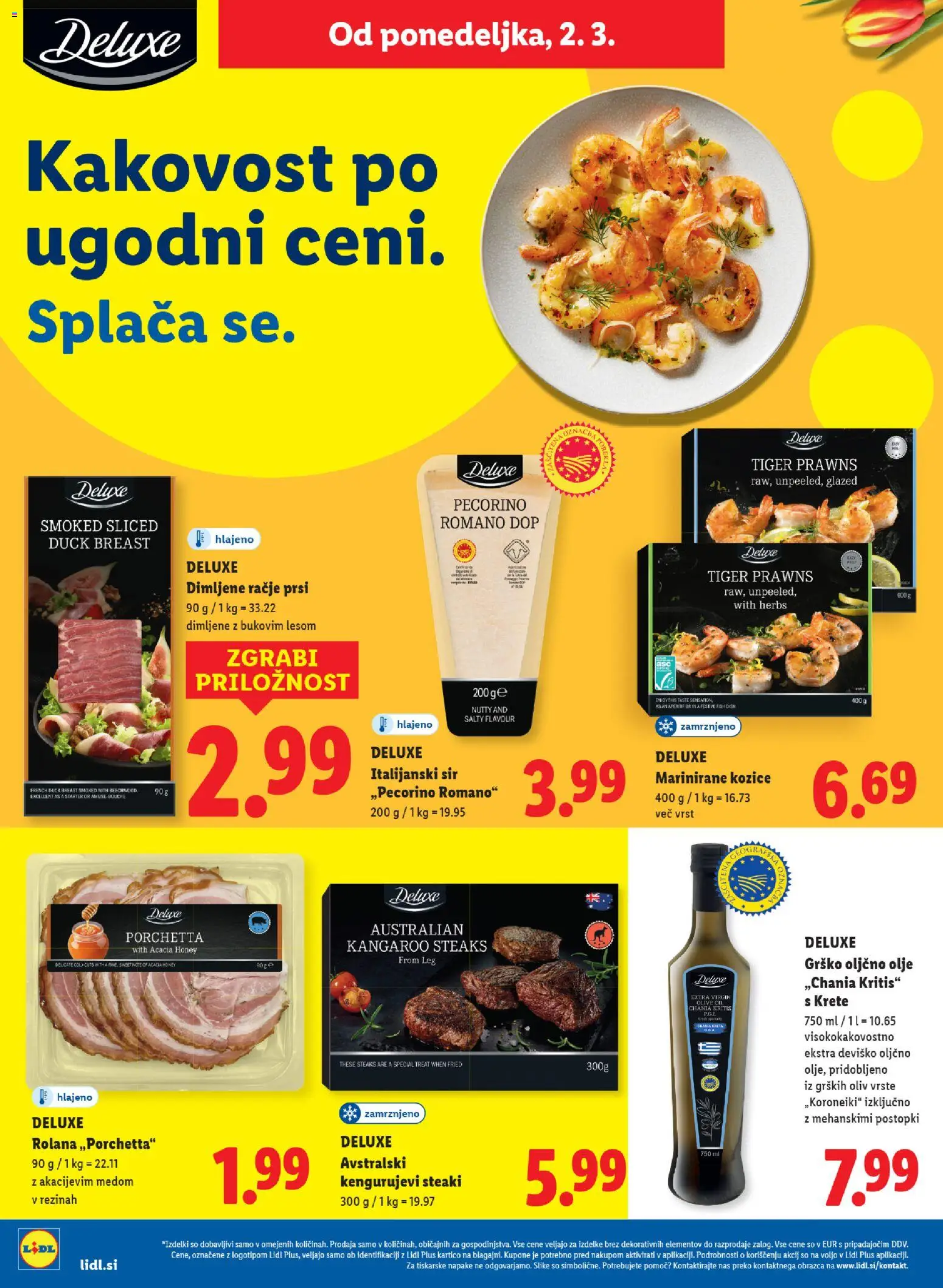 Novi Lidl katalog ponudbe – veljaven od 26.02.2026 | Stran: 42 | Izdelki: Kozice, Oljčno olje, Olive, Sir