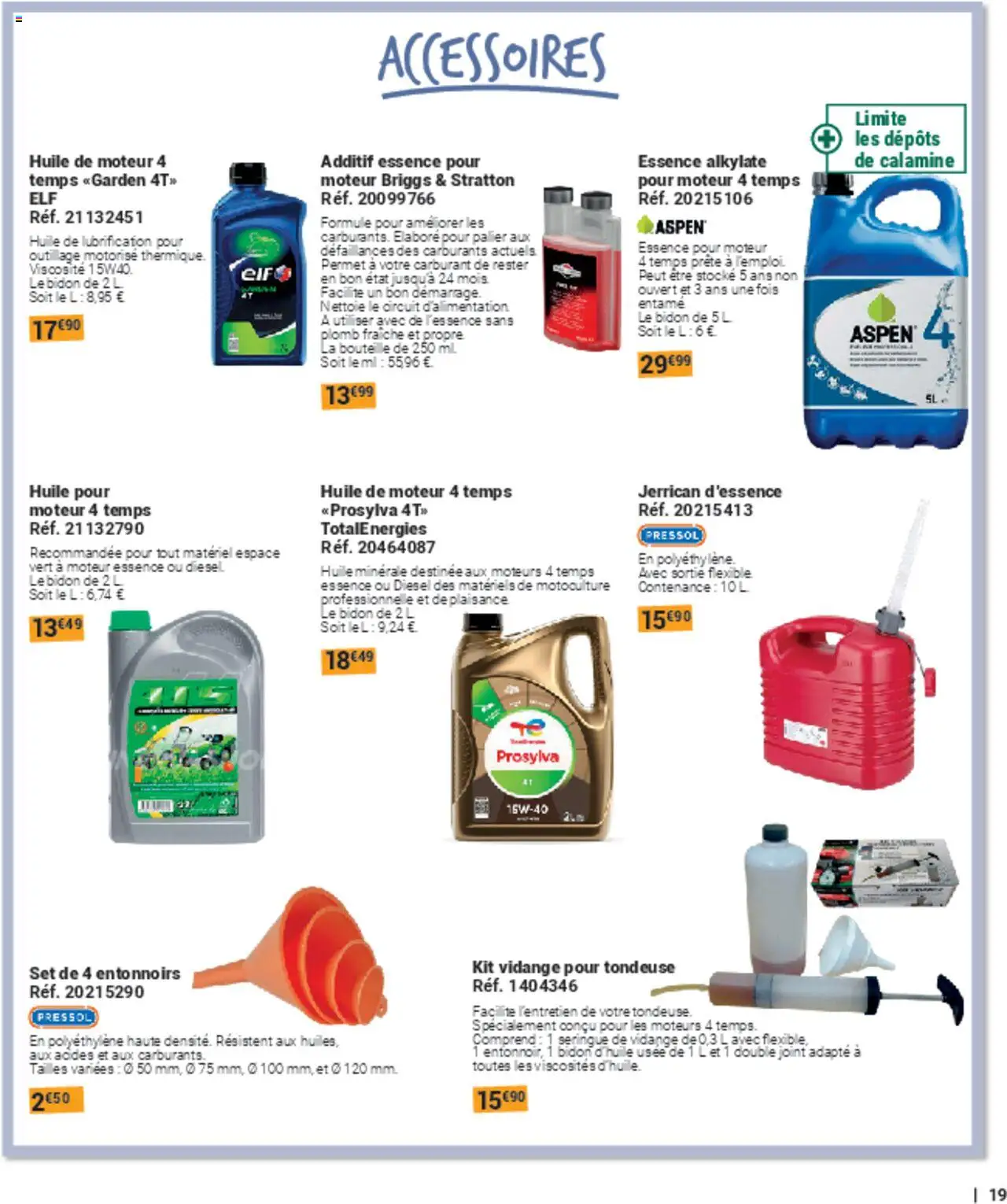 {H1} | Page: 19 | Produits: Tondeuse, Huile