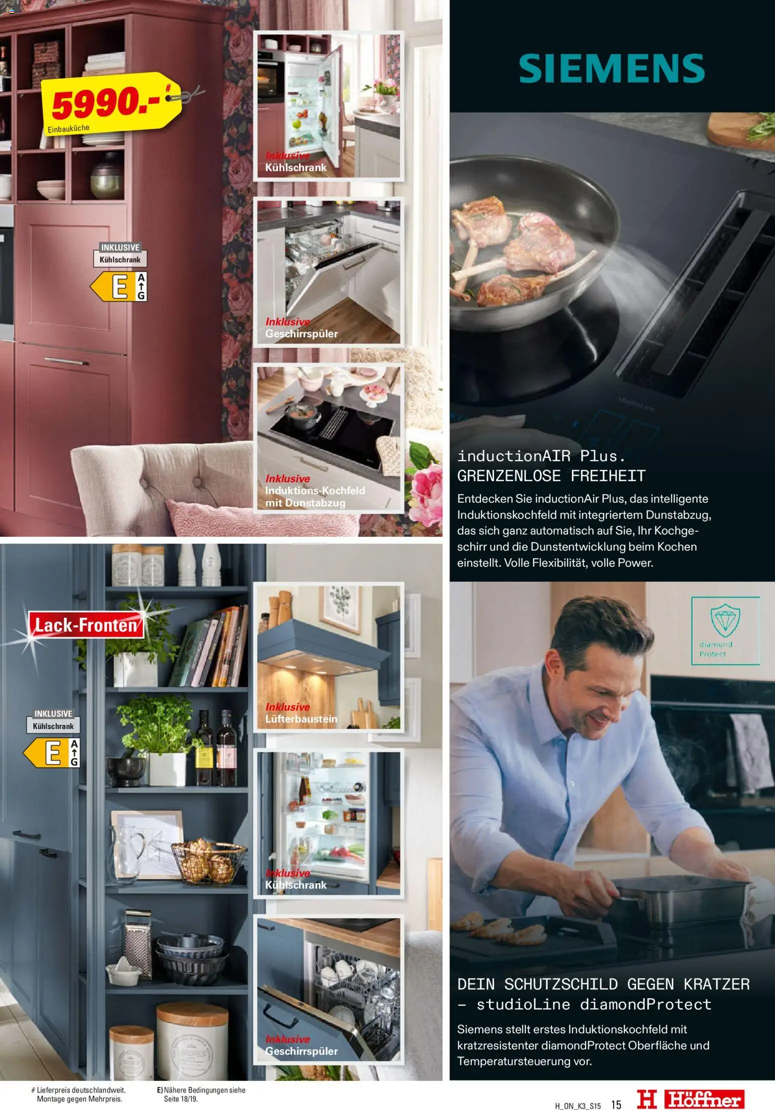Höffner Prospekt 	 – gültig ab 03.11.2025 | Seite: 15 | Produkte: Siemens, Einbauküche, Kühlschrank, Dunstabzug