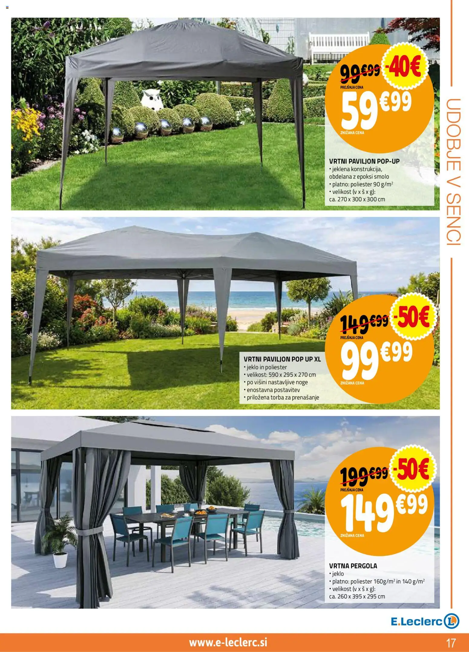 Novi E.leclerc katalog ponudbe – veljaven od 08.04.2026 | Stran: 17 | Izdelki: Paviljon, Torba