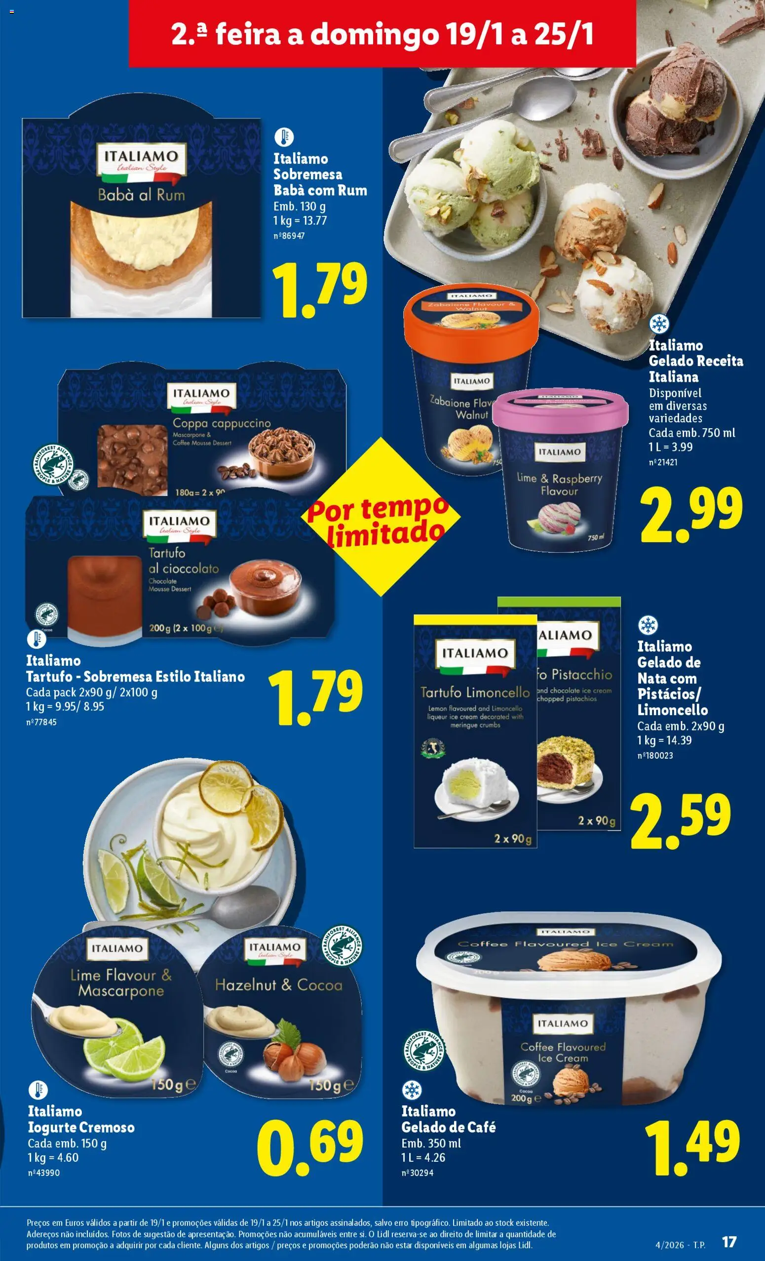 Lidl folheto │ válido de 19.01.2026 | Página: 17 | Produtos: Limoncello, Rum, Gelado, Café