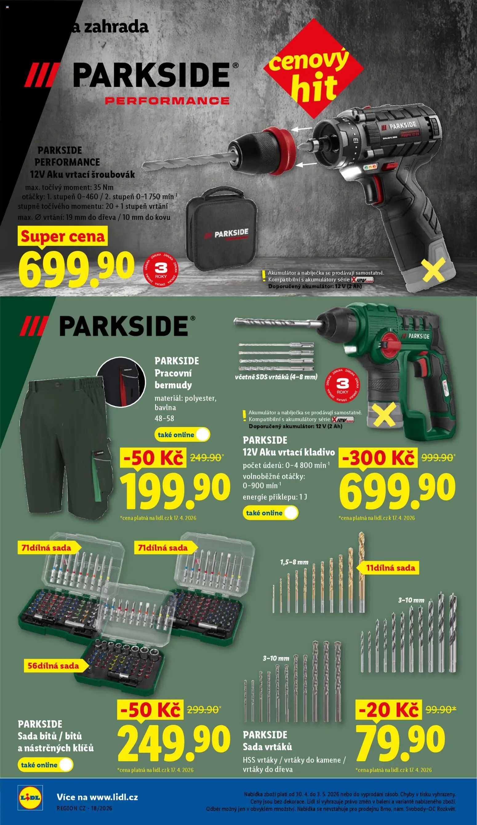 Lidl leták od 30.04.2026 | Strana: 32 | Produkty: Parkside, Zahrada, Kladivo, Sada bitů