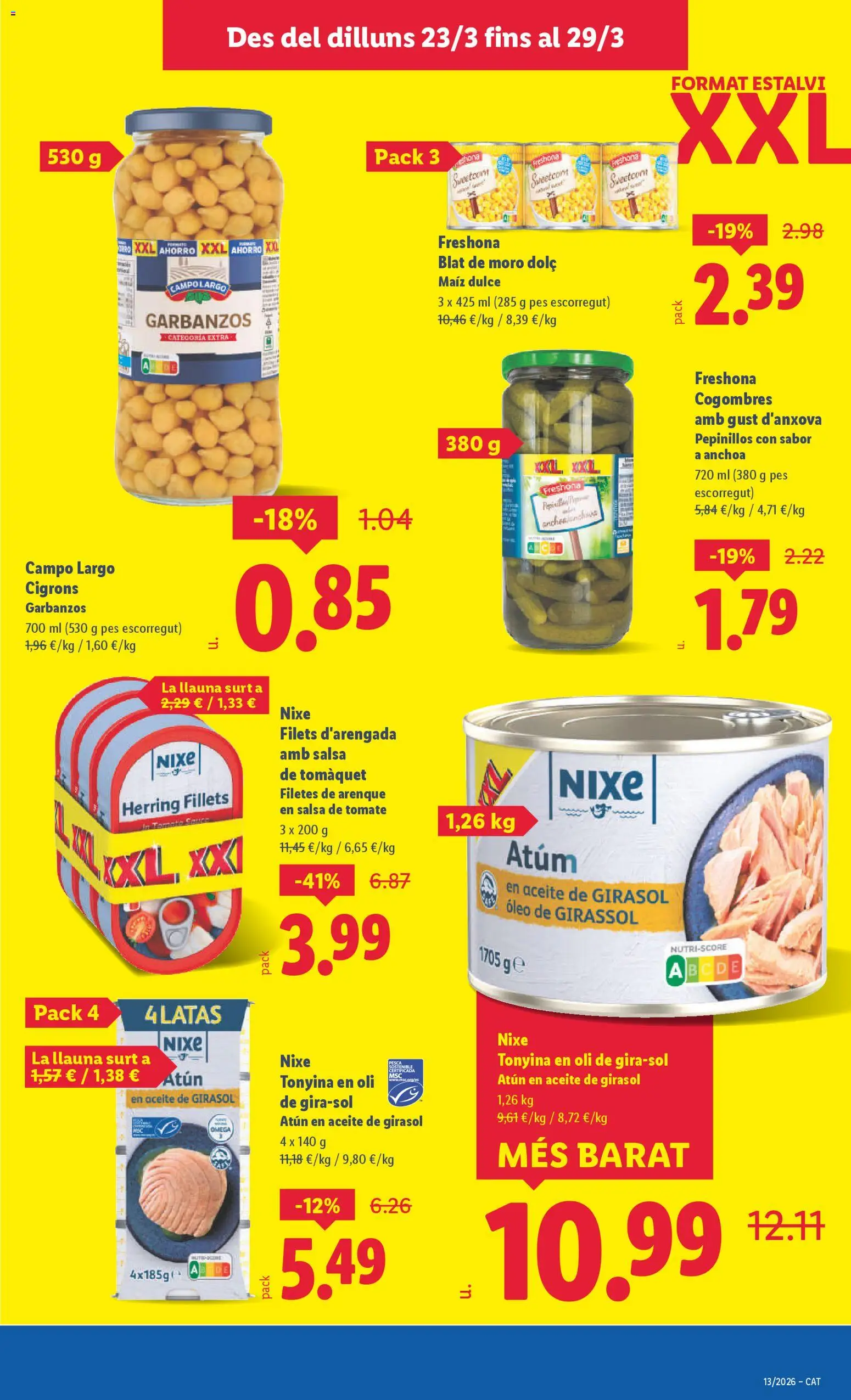 Lidl folleto │ válido desde el 23.03.2026 | Página: 13 | Productos: Aceite, Salsa de tomate, Aceite de girasol, Anchoa