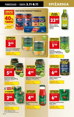 Pogląd oferty "Groszek konserwowy Nasza Spiżarnia, 400 g/240 g, Canned peas, 400 g/240 g" - ważna od 03.11.2025 | Strona: 56 | Produkty: Pomidory suszone, Pomidory, Ogórki, Ogórki konserwowe