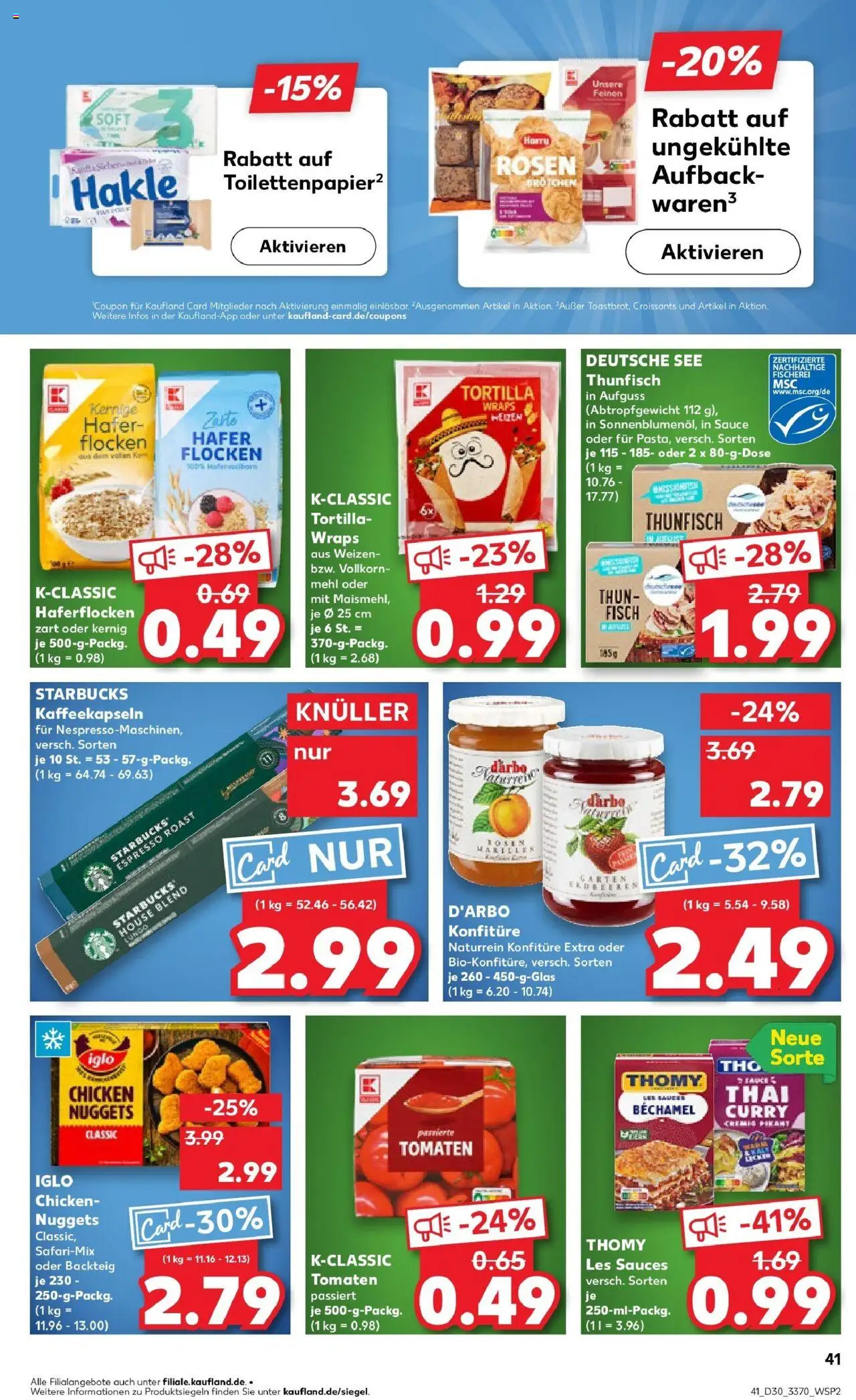 Kaufland prospekt Bad Salzungen	 - gültig ab dem 24.07.2025 | Seite: 41 | Produkte: Mehl, Iglo, Erdbeeren, Flocken